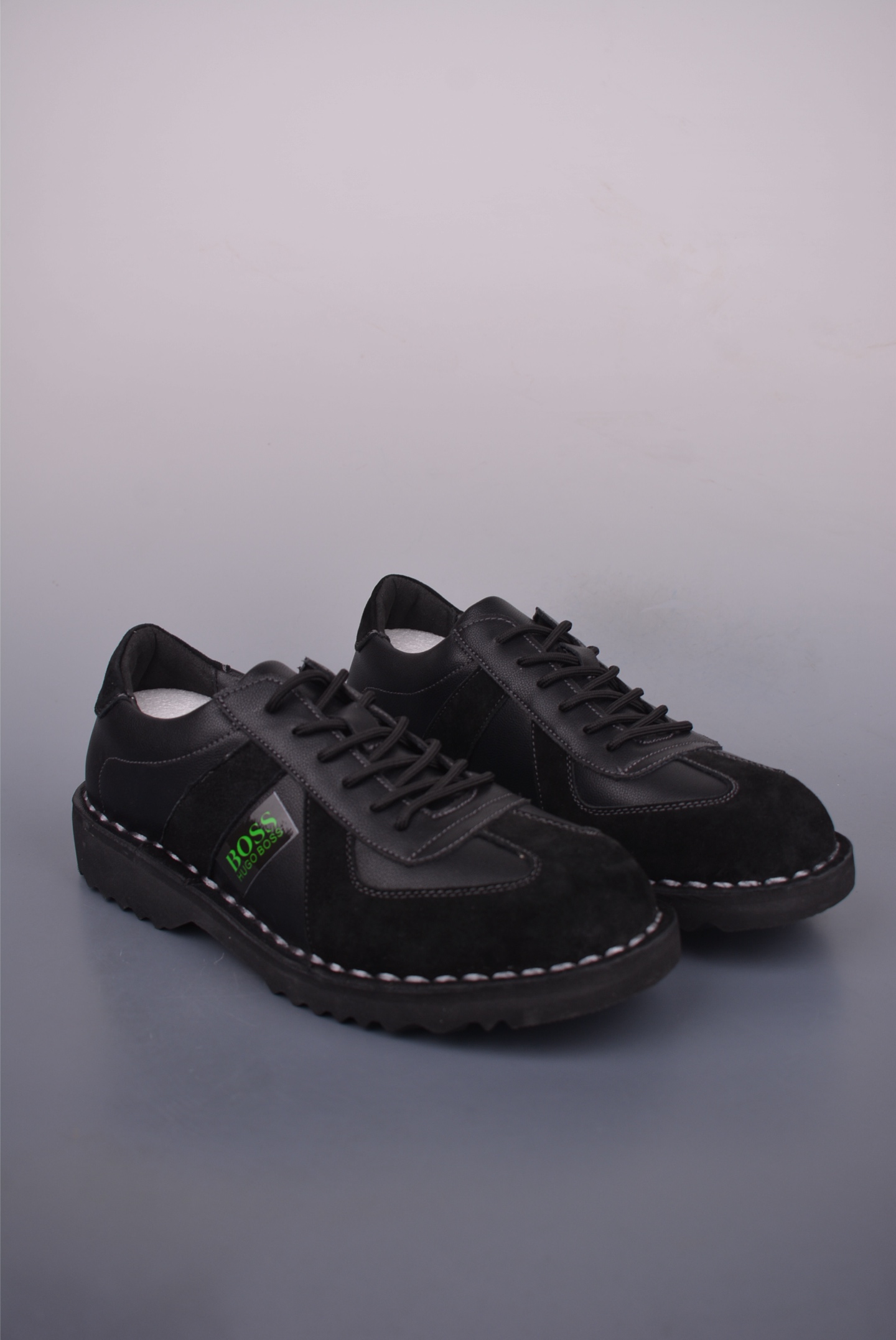 BOSS Hugo Boss Men's Black Leather & Suede Lace-Up Casual Shoes 2 i1751321537008 8718 0 0