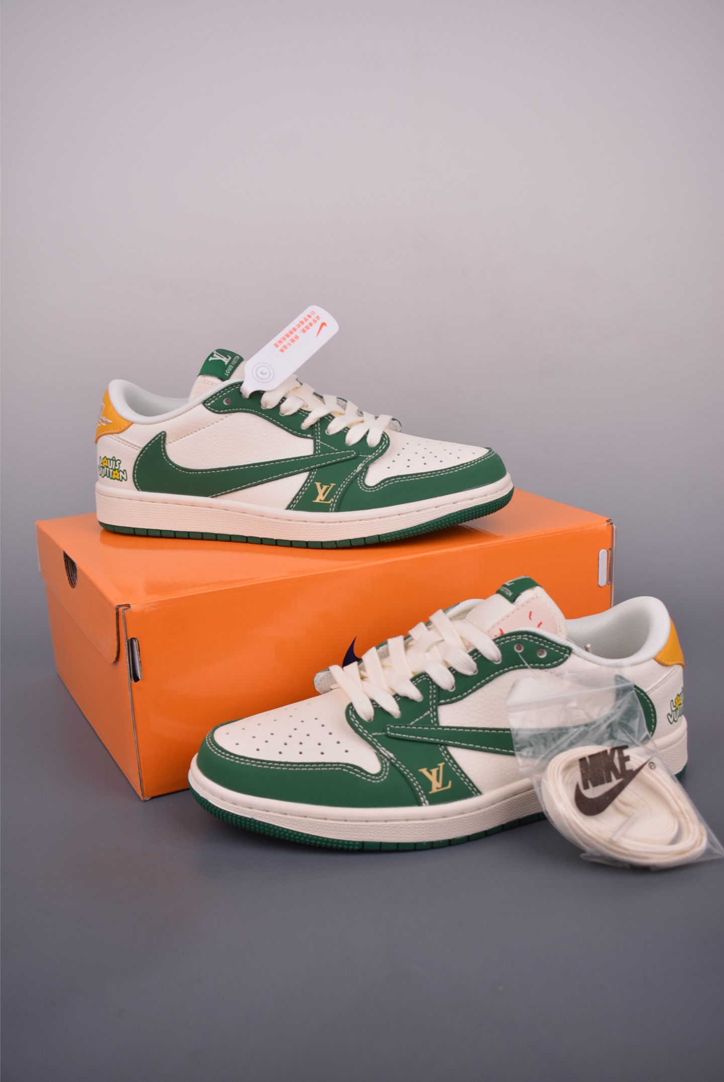 Louis Vuitton Air Jordan 1 Low Green/White Sneakers - Limited Edition Collab 6 i1751324526265 6627 0 4