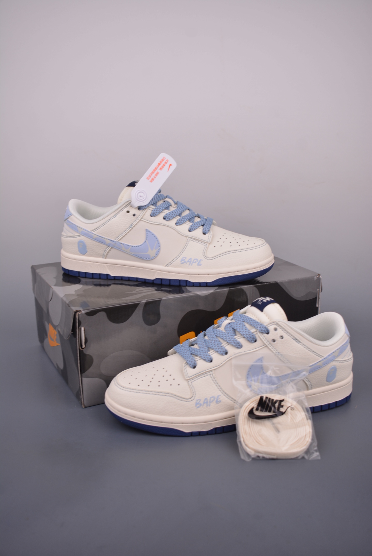 Nike SB Dunk Low Bape Cream White Blue Men's Shoes HS8068 0351124 6 i1751398004272 1400 0 4