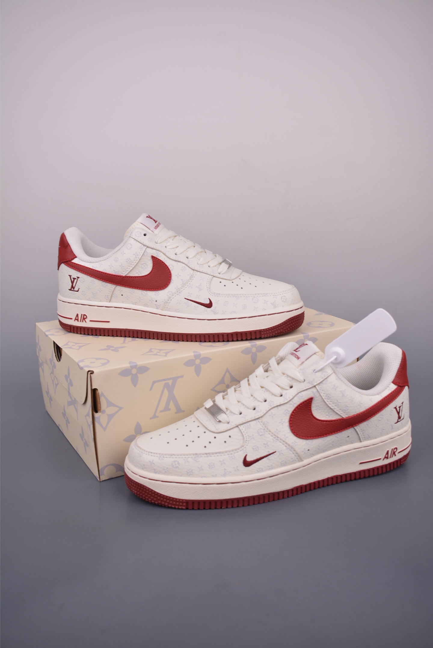 Nike Air Force 1 Low Louis Vuitton Cream/Red Designer Sneakers 6 i1751494465574 8362 0 4