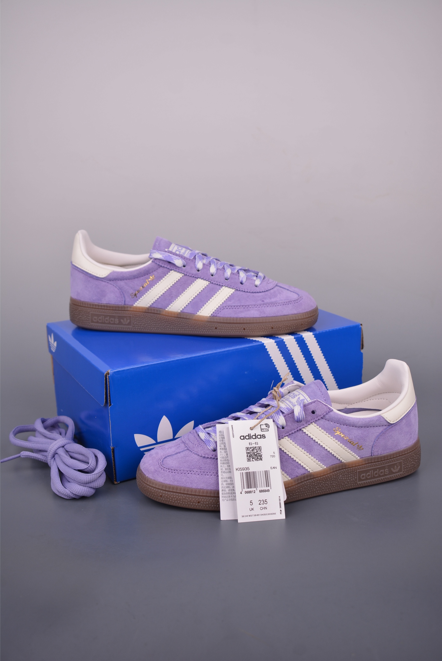Adidas Handball Spezial Classic Suede Sneakers - Retro Style, Lilac/White 5 i1751833374453 3791 0 4