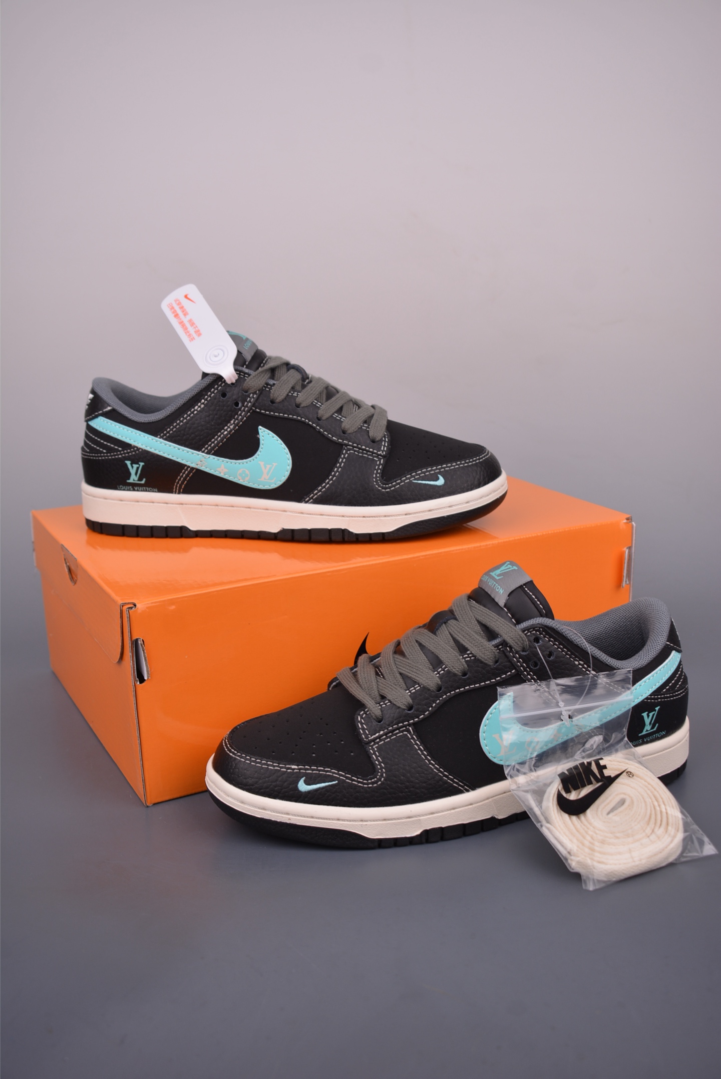 Nike SB Dunk Low Louis Vuitton Collab Black/Aqua Premium Leather Sneakers 5 i1751916539904 284 0 4