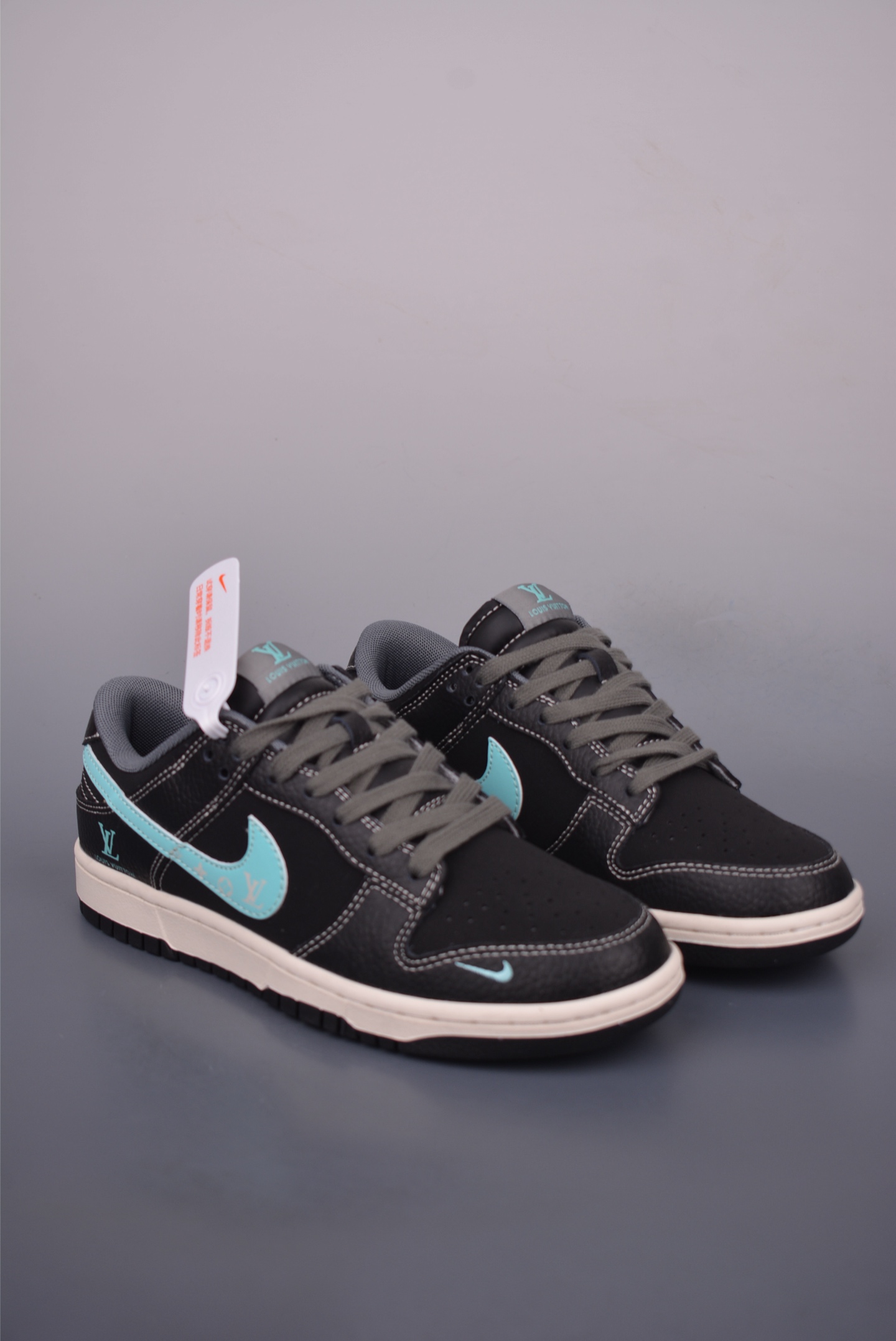 Nike SB Dunk Low Louis Vuitton Collab Black/Aqua Premium Leather Sneakers 1 i1751916541806 2760 0 0