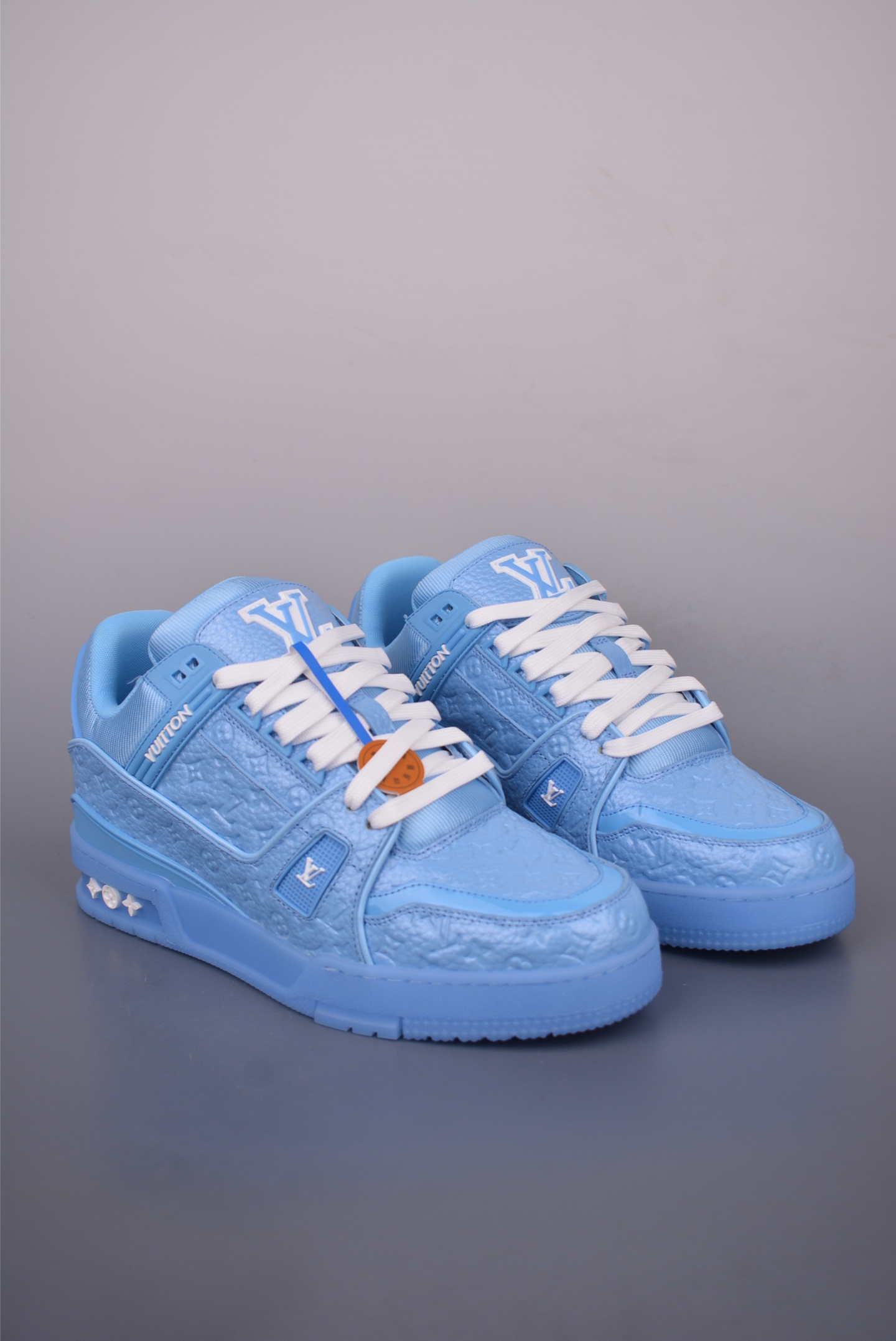 Louis Vuitton Trainer Sneaker Blue Leather Casual Shoes Low Top Sneakers 2 i1752087605855 882 0 0