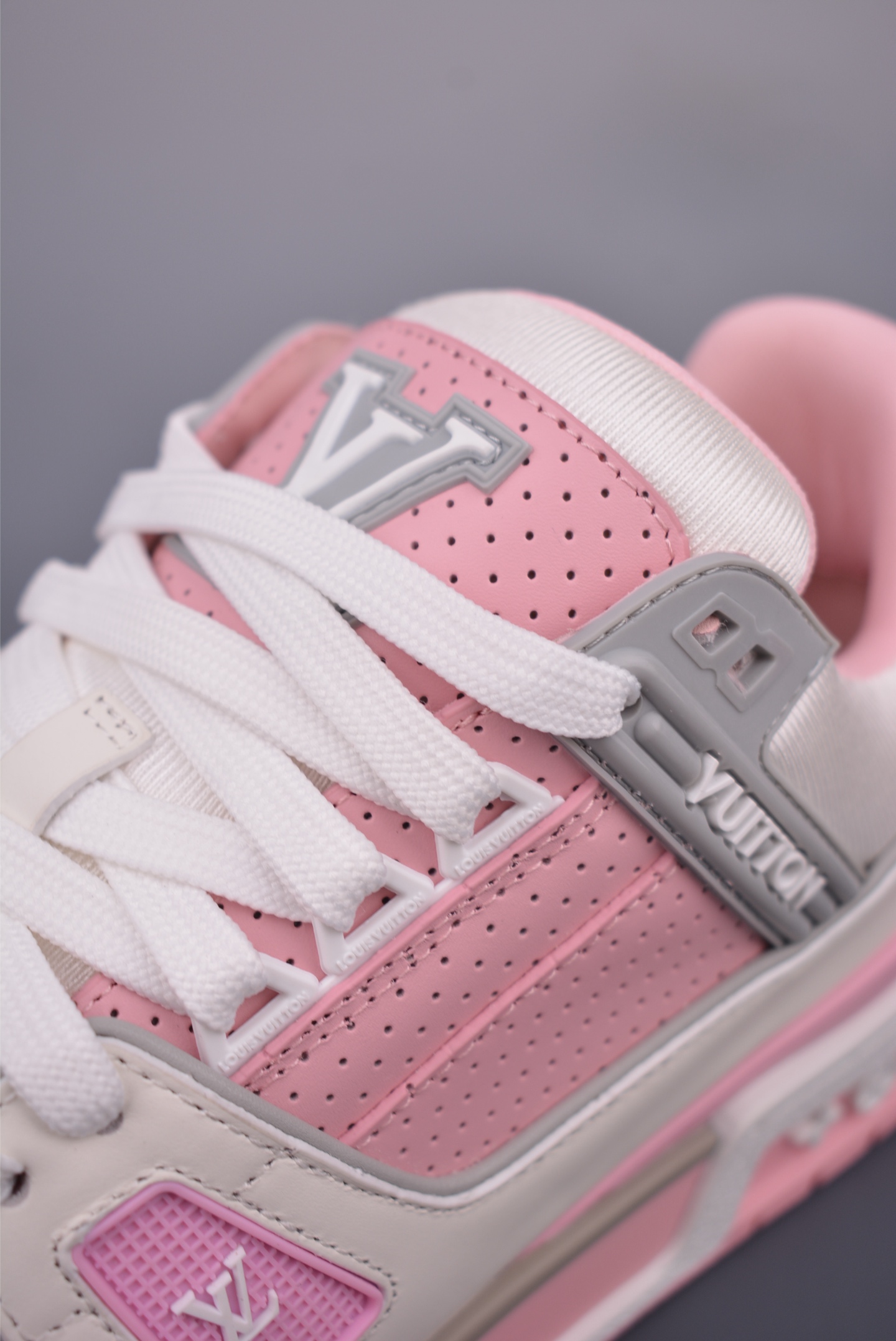 Louis Vuitton Trainer Sneaker Pink Leather, Comfortable & Stylish Shoes 8 i1752087638942 6703 0 6