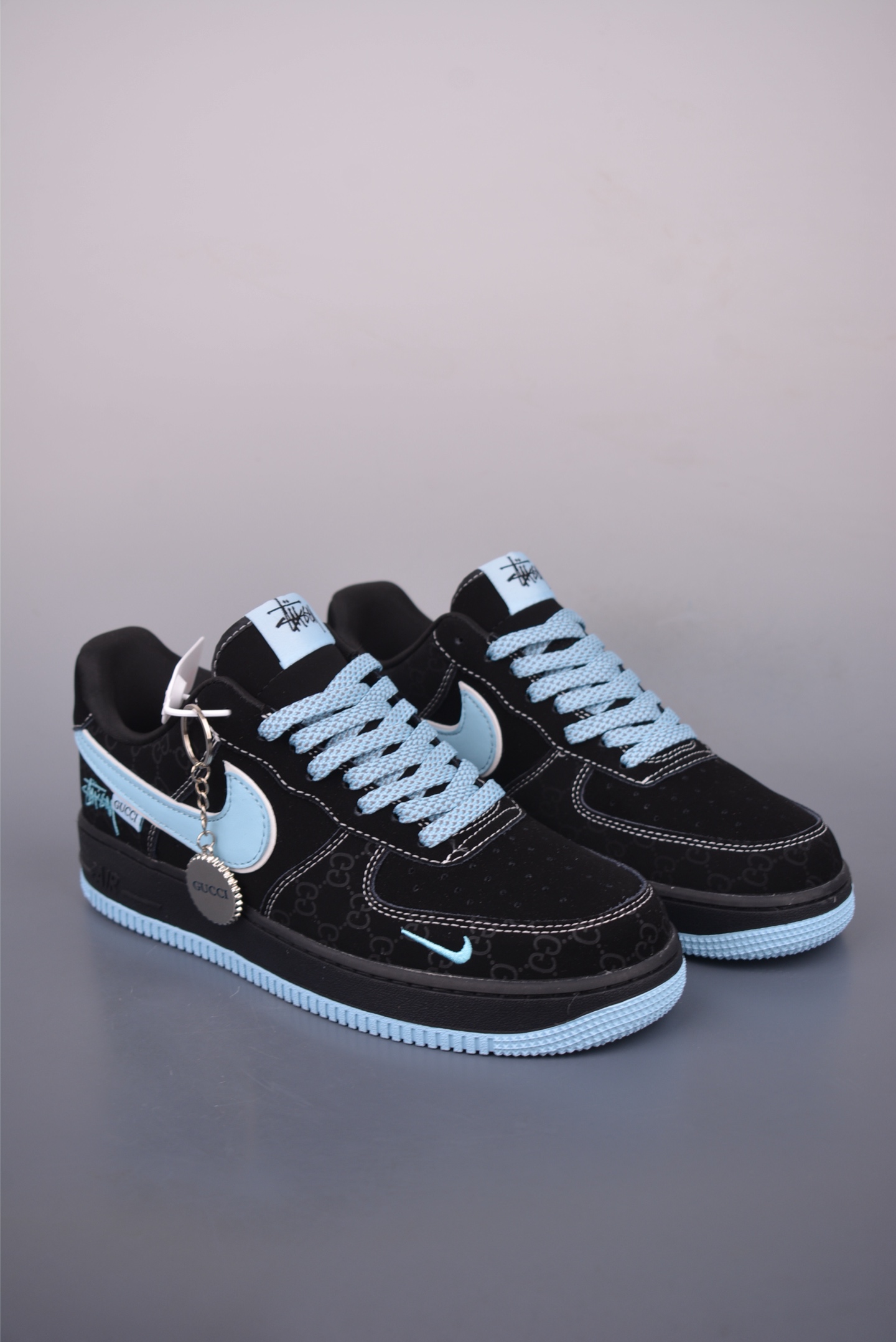 Nike Air Force 1 Low Custom Black/Blue - Limited Edition Style & Comfort 2 i1752441306384 366 0 0