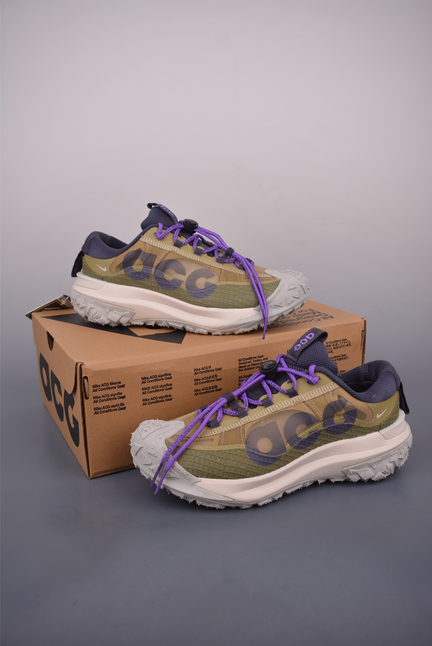Nike ACG Mountain Fly 2 Low Hiking Trail Shoes - Olive/Purple 5 i1752615595617 480 0 4