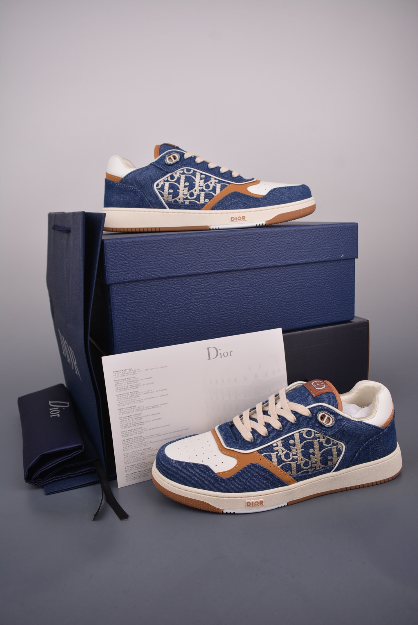 Dior B27 Casual Sneakers: Denim, Leather, and Signature Logo Details 5 i1752700041300 2818 0 4