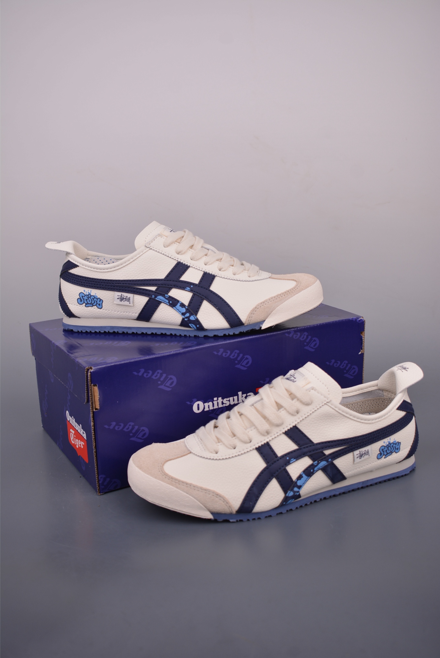 Asics Onitsuka Tiger MEXICO 66 Cream/Navy Leather Sneakers - Sizes 36-45 6 i1752872910466 491 0 4