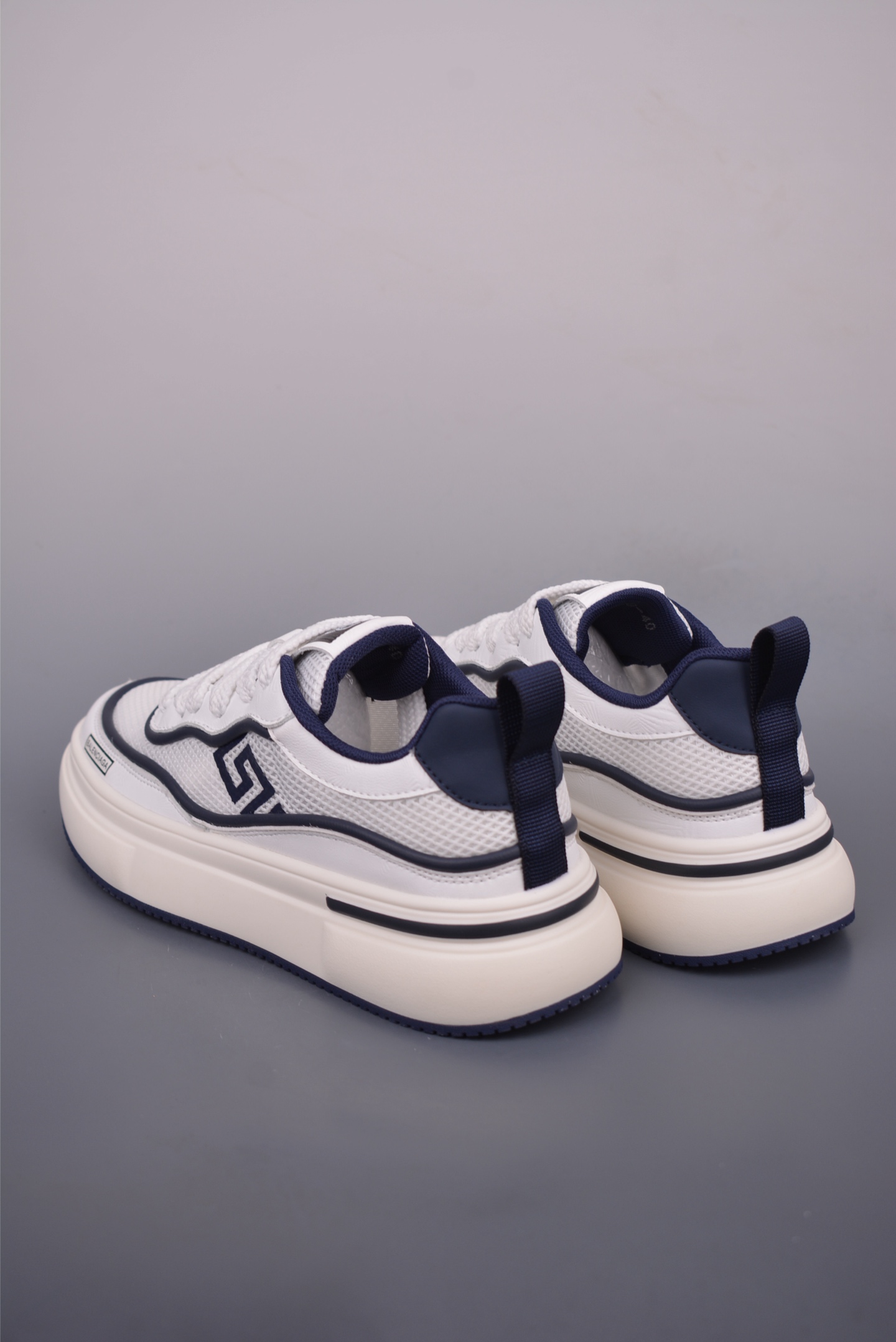 Balenciaga White & Navy Low-Top Sneakers - Comfortable, Trendy & Versatile 3 i1752877974535 4928 0 1