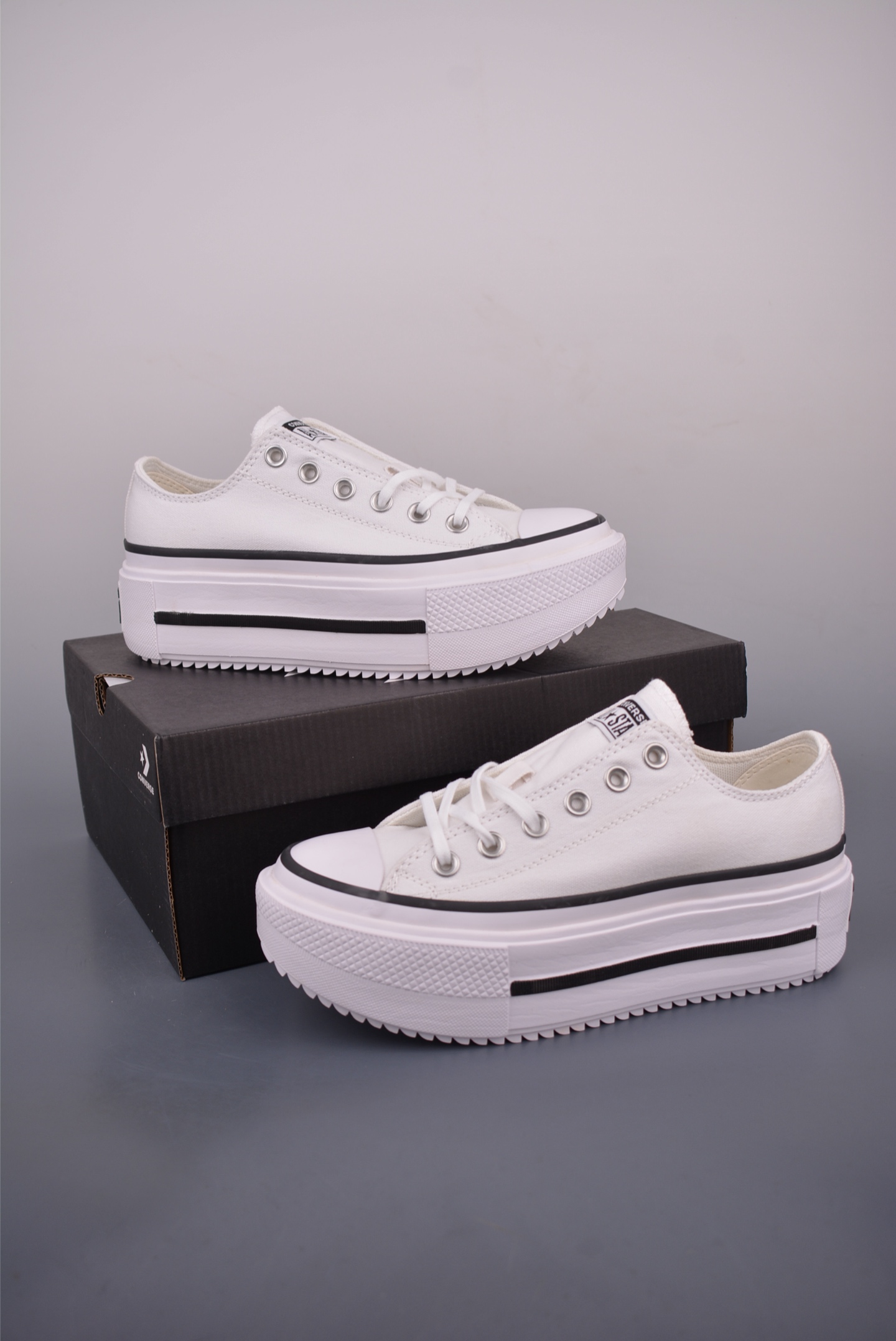Converse All Star Lift Platform Double Stack White Low Top Canvas Shoes 2 i1752954799285 3935 0 0