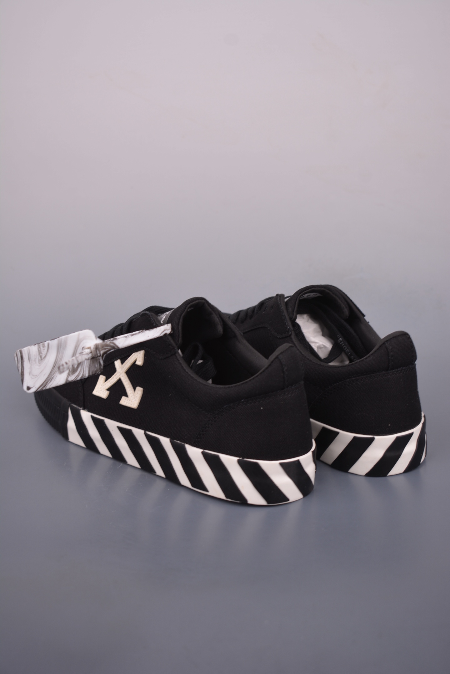 Off-White Vulcanised Low-Top Sneakers - Black Canvas with Signature Arrows 2 i1753139303737 785 0 1