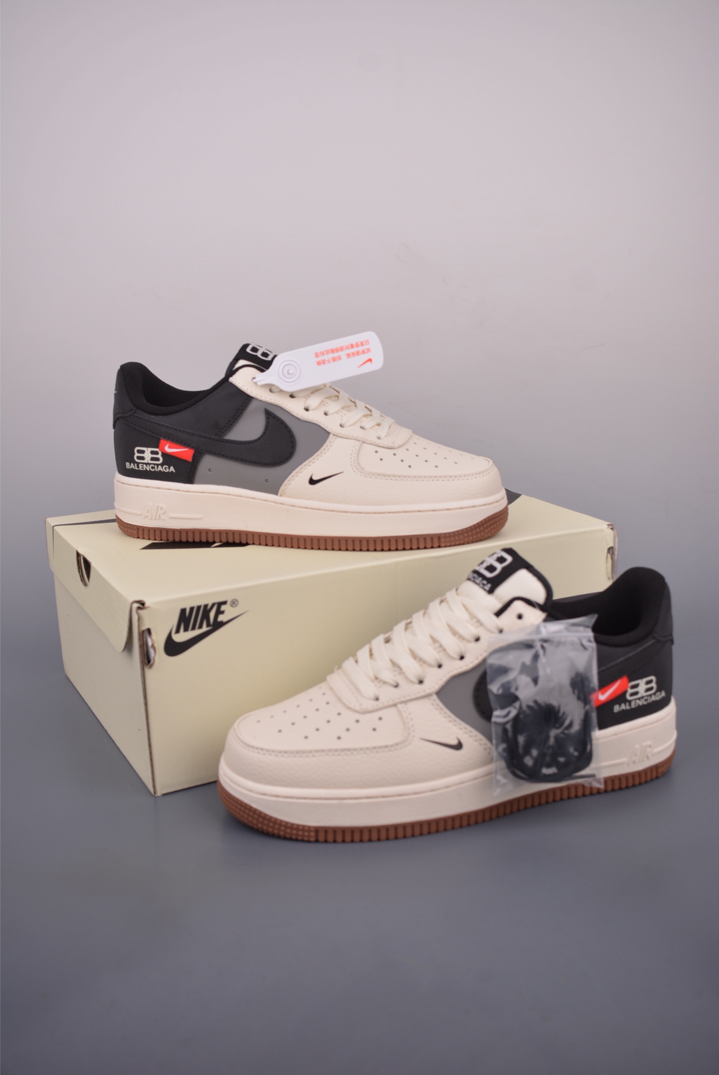 Nike Air Force 1 Low Balenciaga Cream/Black/Gray Men's Shoes - Size 36-45 5 i1753219762324 1473 0 4