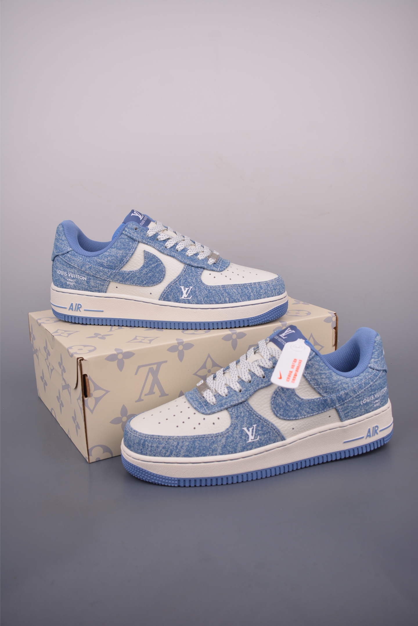 Nike X Louis Vuitton Air Force 1 Low Denim Blue Fashion Sneakers 5 i1753397815690 9071 0 4