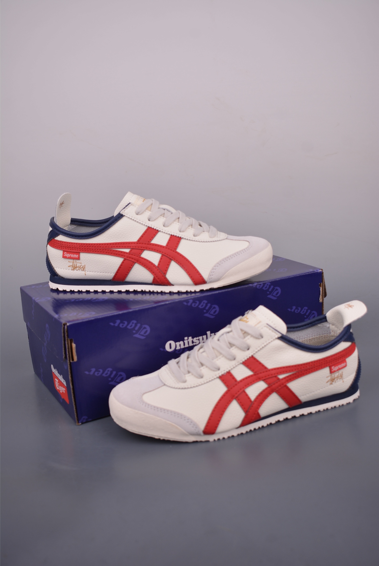 Onitsuka Tiger Mexico 66 Cream/Red Leather Low-Top Sneakers Unisex Sizes 5 i1753484942356 7081 0 4
