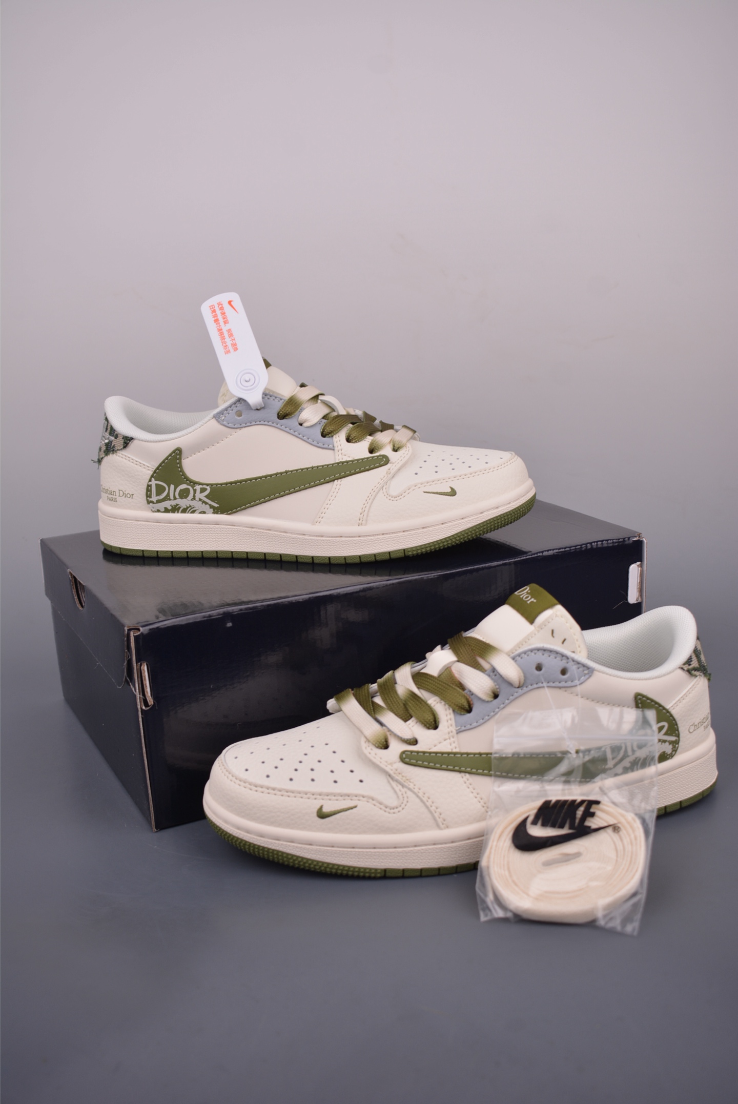 Fragment x Travis Scott x Dior Air Jordan 1 Low Olive Green Sneakers 5 i1753485473251 6655 0 4