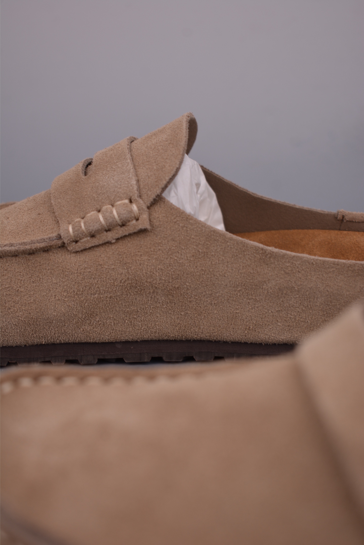Birkenstock Naples Wrapped Suede Leather Loafer Mules - Khaki Comfort Slides 8 i1753568310286 9214 0 7