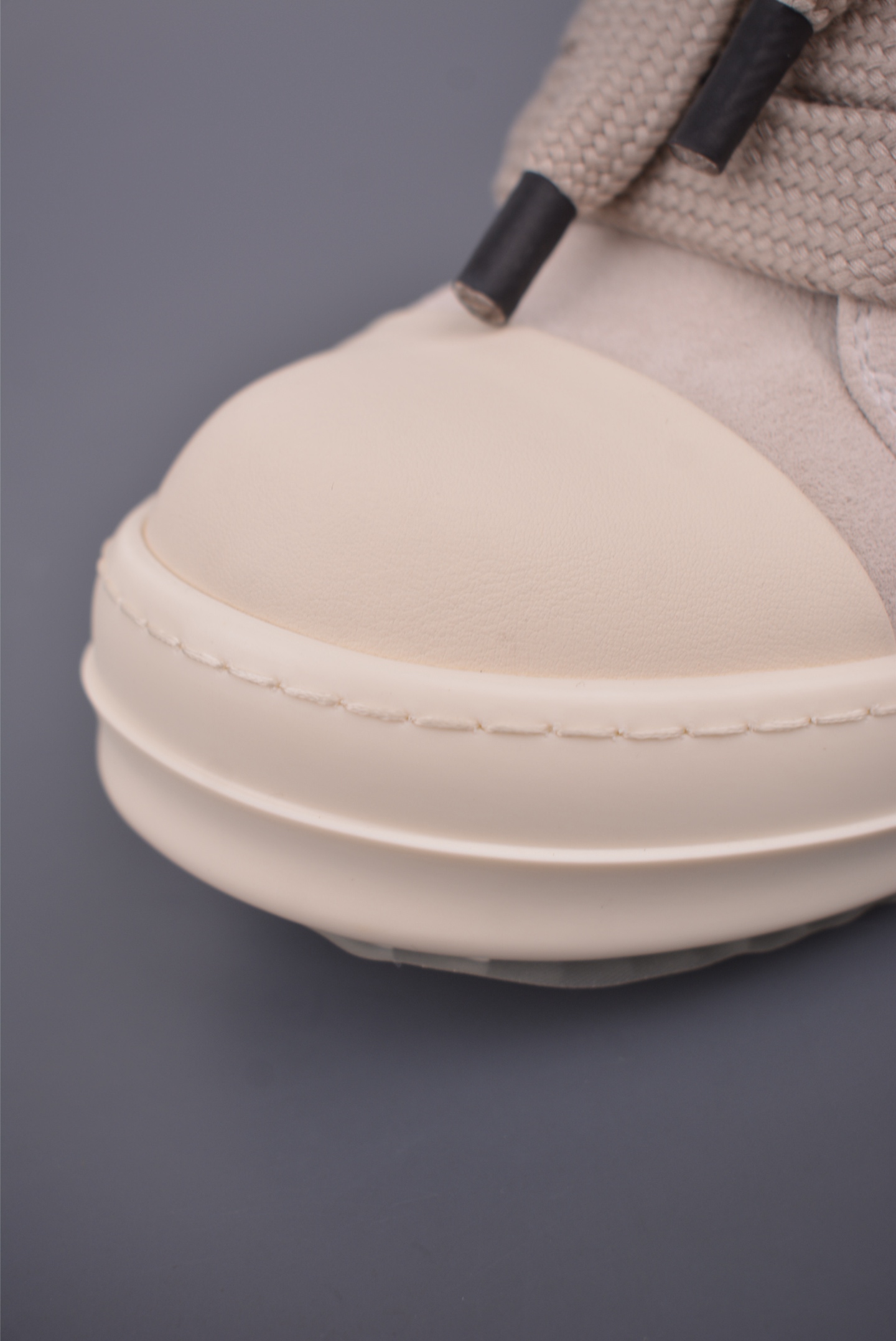 480 Rick Owens RO Mega 瑞克·欧文斯 DRKSHDW 粗鞋带款 绒面米白 RPO1E7883
