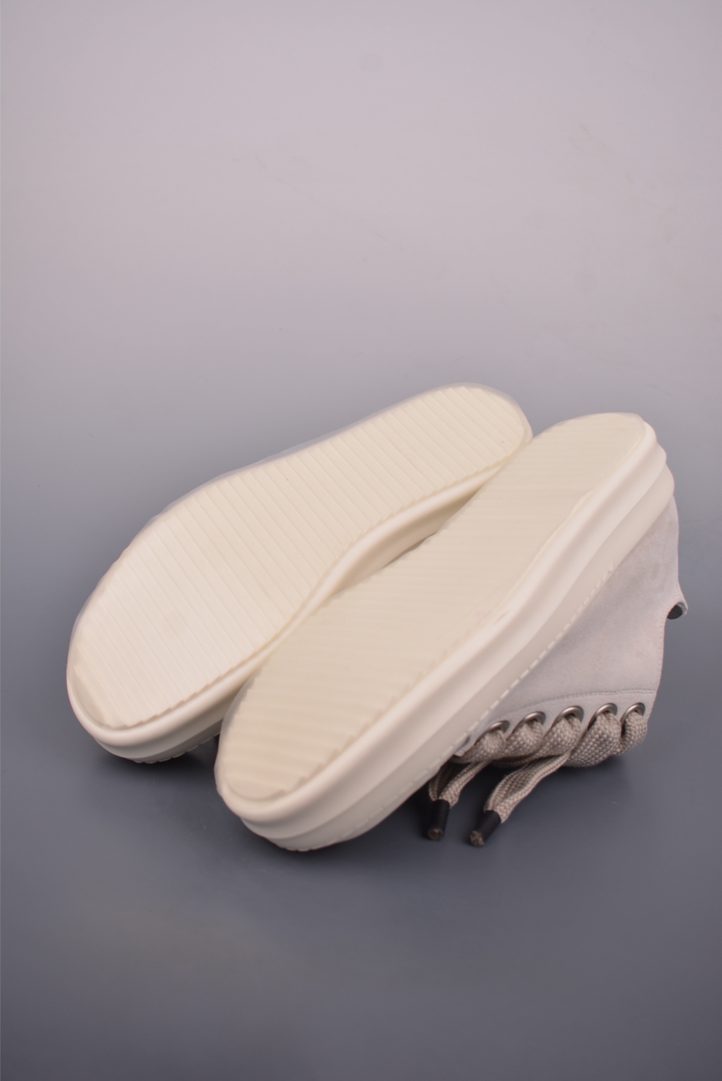 480 Rick Owens RO Mega 瑞克·欧文斯 DRKSHDW 粗鞋带款 绒面米白 RPO1E7883