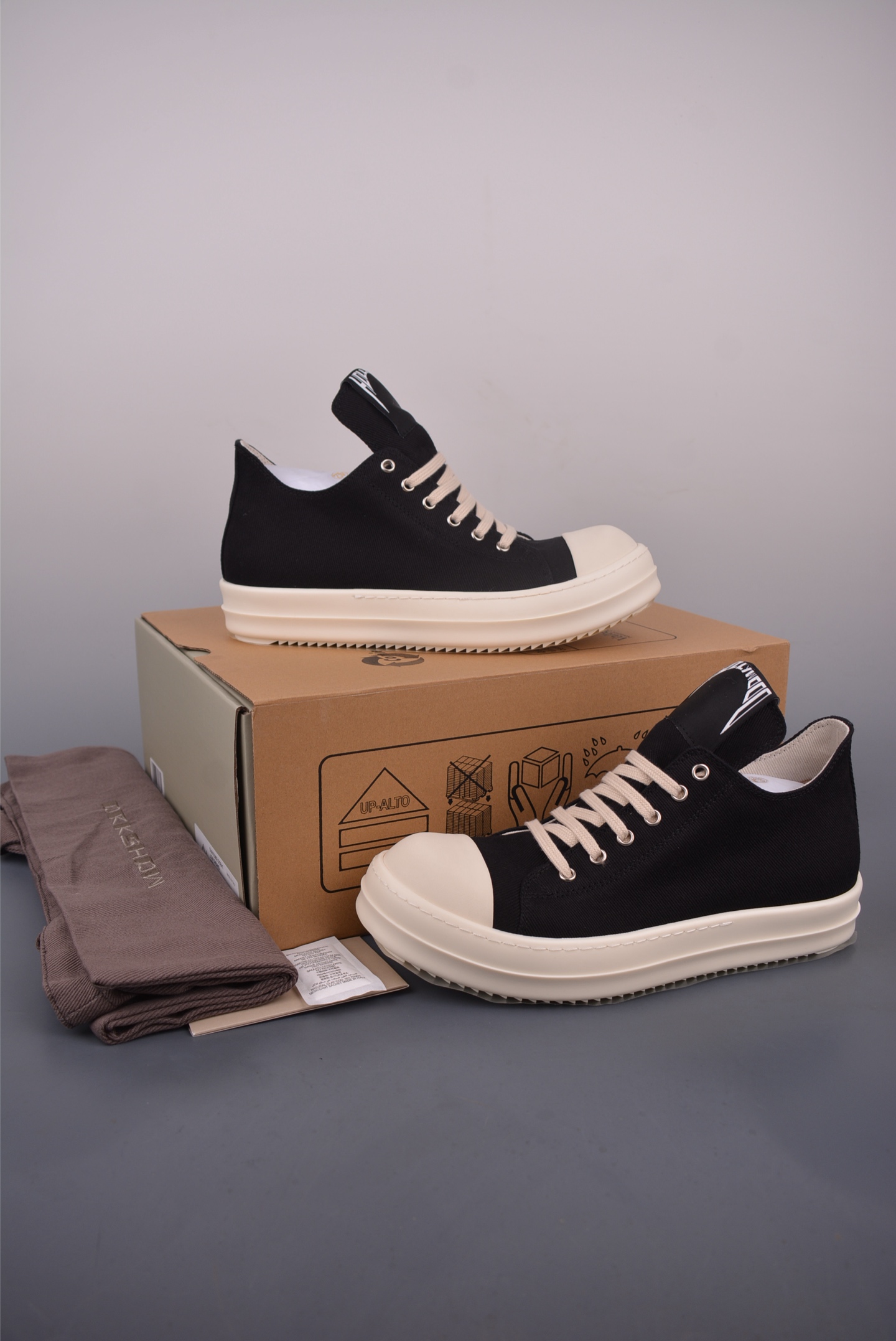 Rick Owens DRKSHDW Mega Laces Low-Top Sneakers - Black/Off-White, Premium Quality 5 i1753827546498 8496 0 4