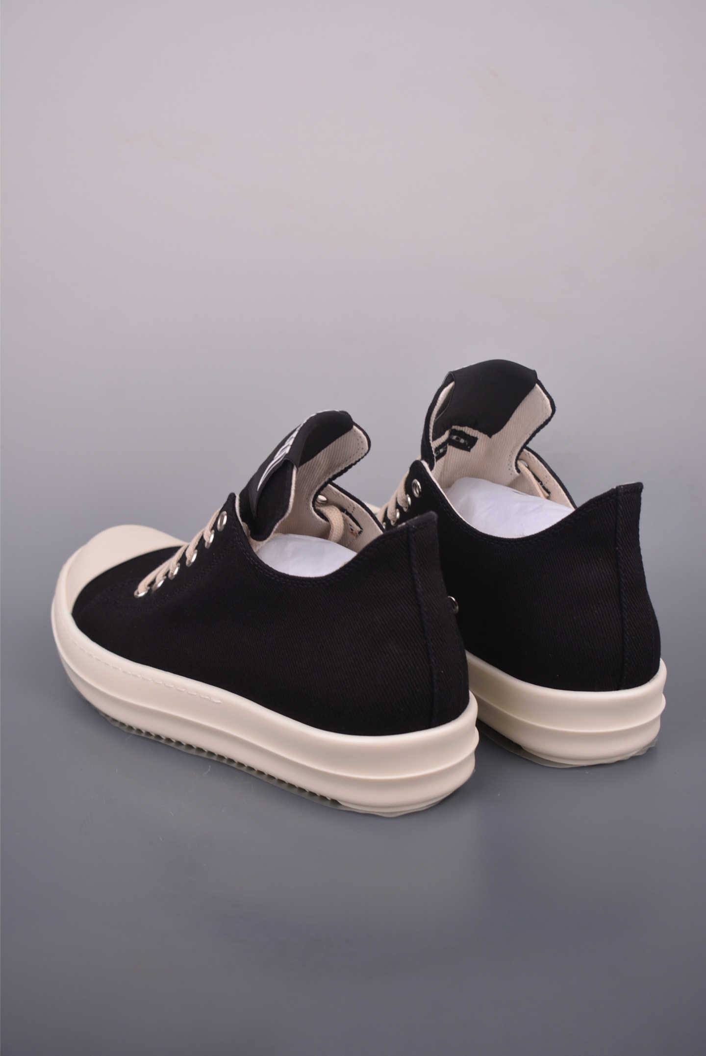 Rick Owens DRKSHDW Mega Laces Low-Top Sneakers - Black/Off-White, Premium Quality 2 i1753827546514 5874 0 1