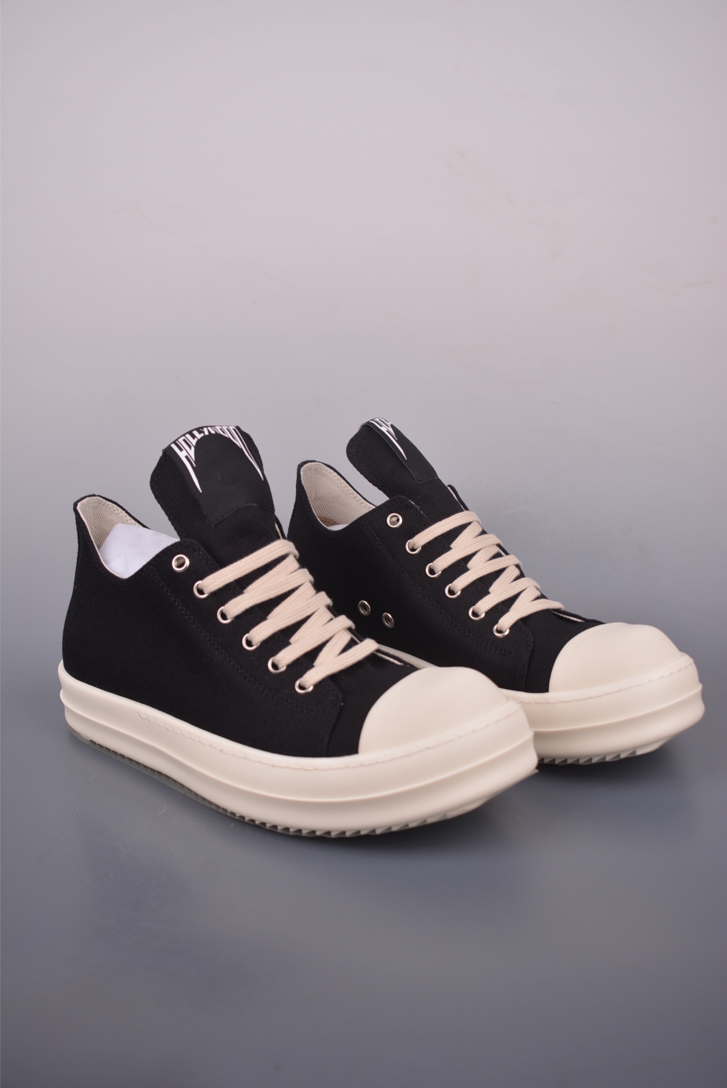 Rick Owens DRKSHDW Mega Laces Low-Top Sneakers - Black/Off-White, Premium Quality 1 i1753827548287 6029 0 0