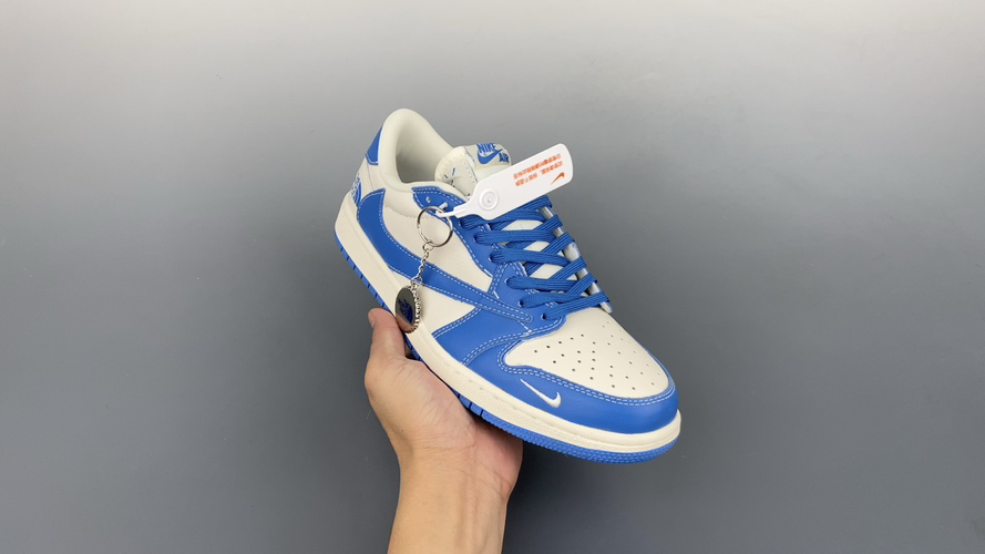 Air Jordan 1 Low Travis Scott Fragment Design, Blue/White, Men's Shoes