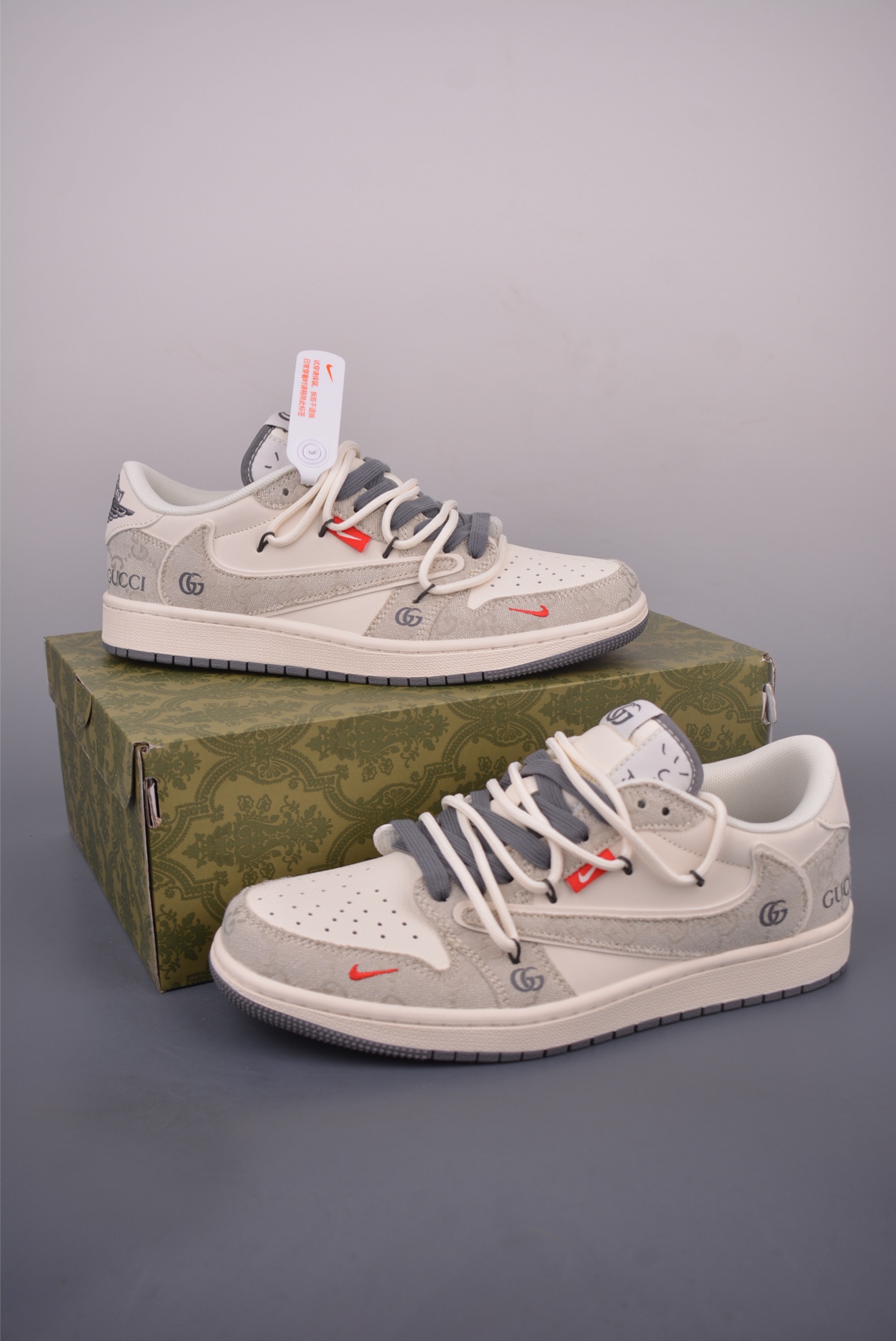 Fragment x Travis Scott x Gucci Air Jordan 1 Low 三方联名倒钩 HT5088-601