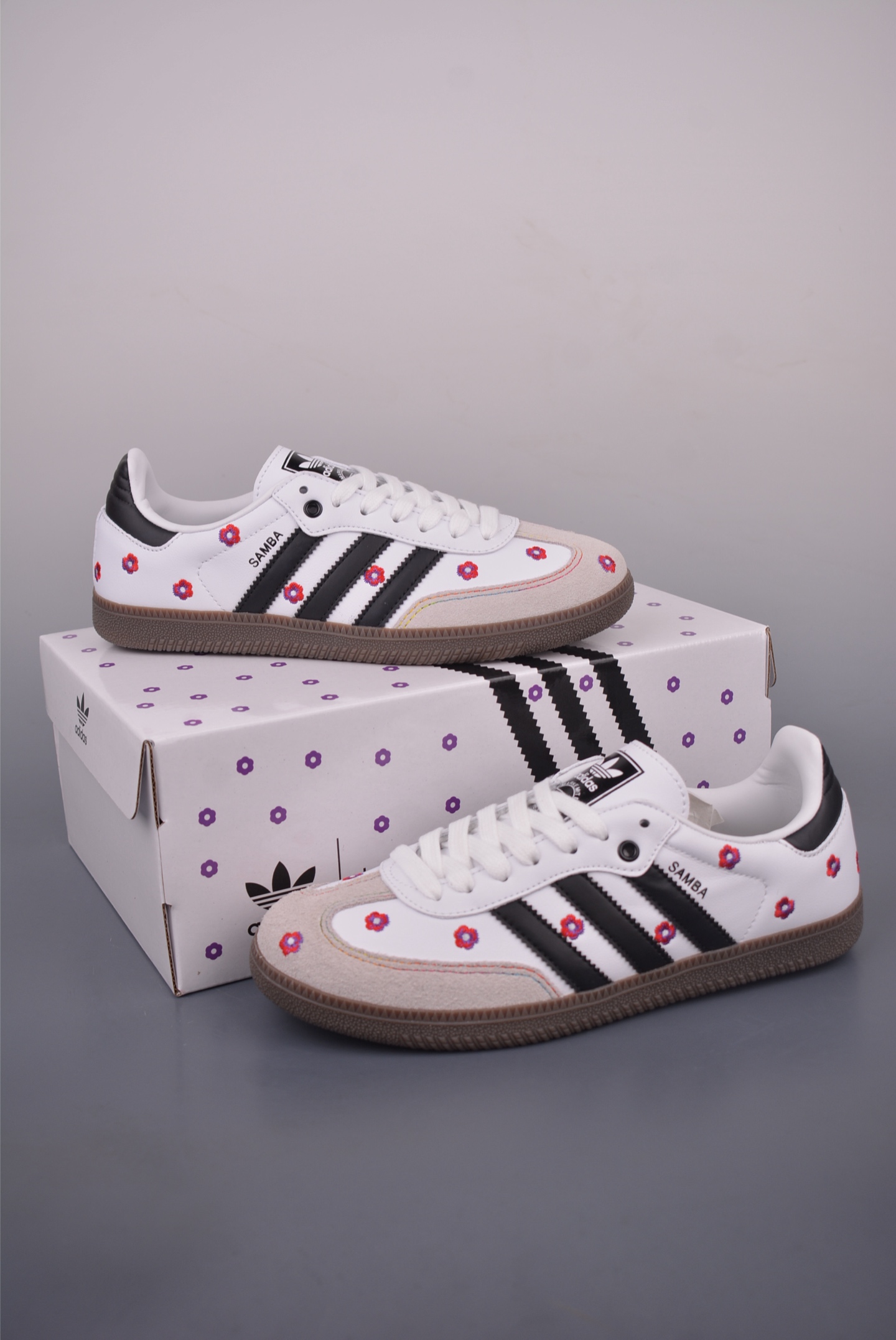 Adidas Samba OG Women's White Floral Leather Sneakers Retro Casual Shoes 5 i1754259117767 99 0 4