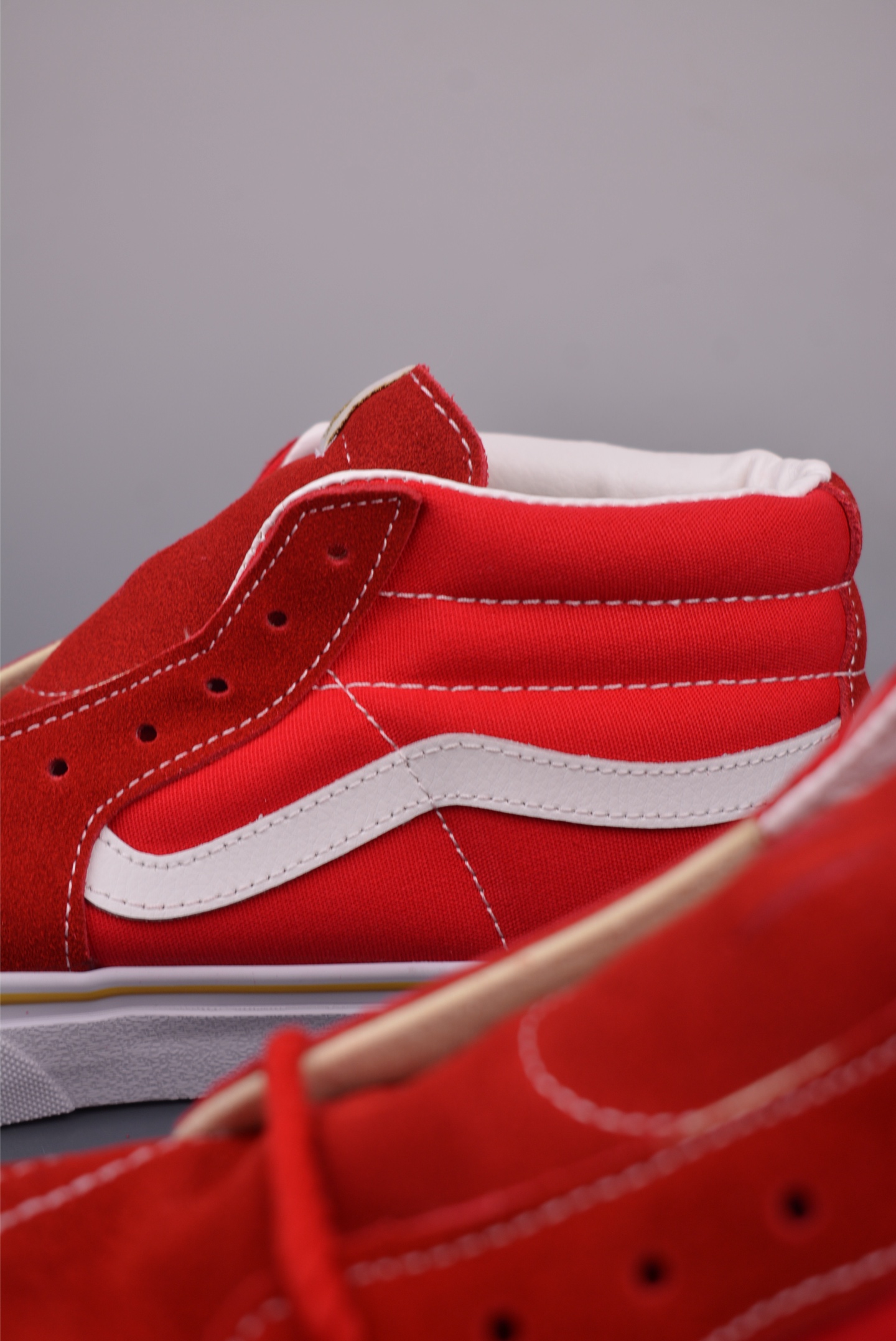 Vans Sk8-Mid Premium High-Top Sneakers, Red/White, Canvas & Suede, Retro Style 9 i1754347338647 3272 0 7