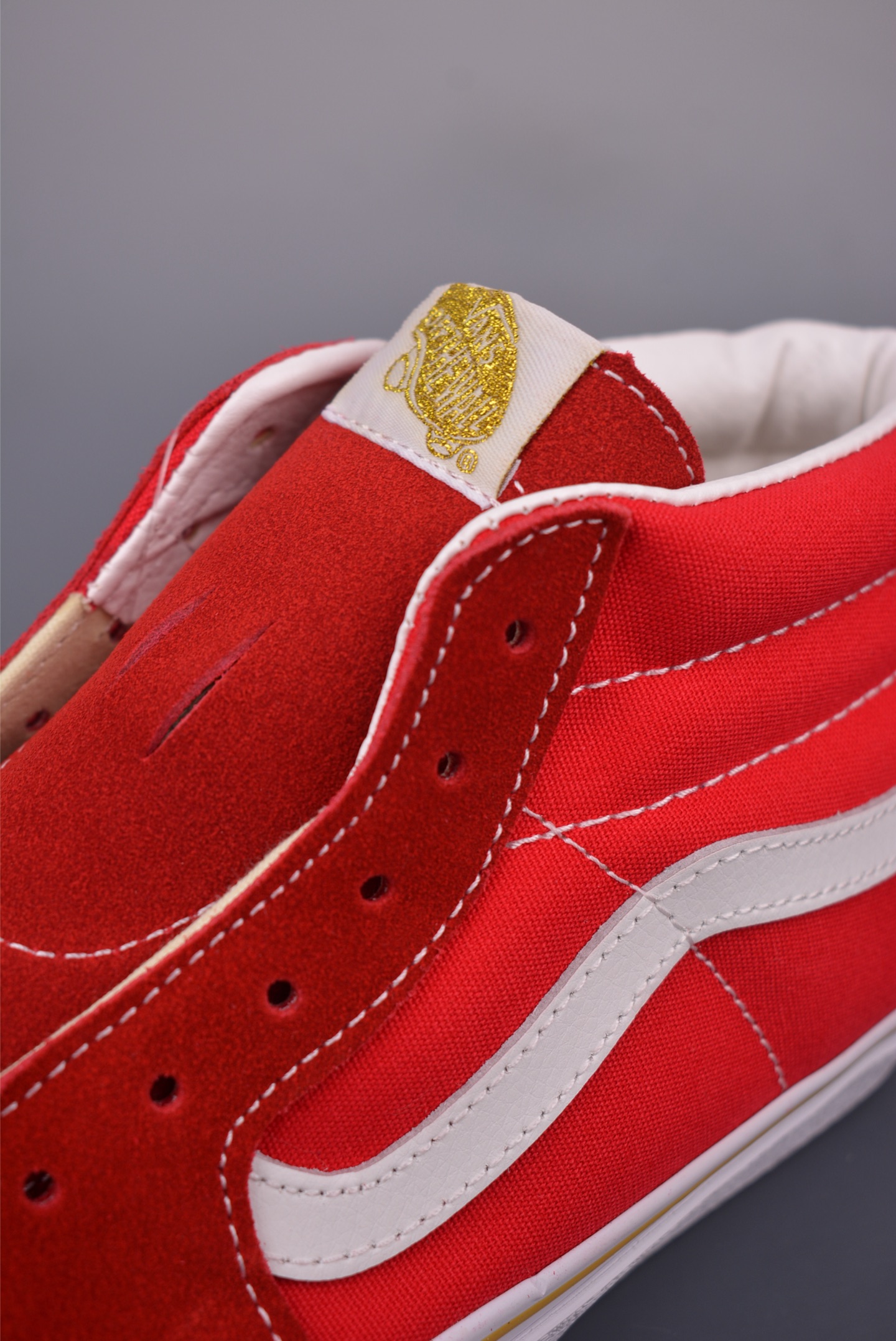 Vans Sk8-Mid Premium High-Top Sneakers, Red/White, Canvas & Suede, Retro Style 8 i1754347338692 3028 0 6