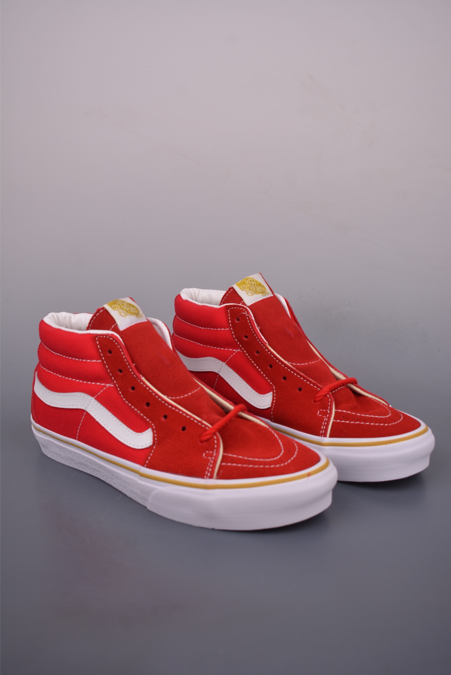 Vans Sk8-Mid Premium High-Top Sneakers, Red/White, Canvas & Suede, Retro Style 2 i1754347340365 5500 0 0
