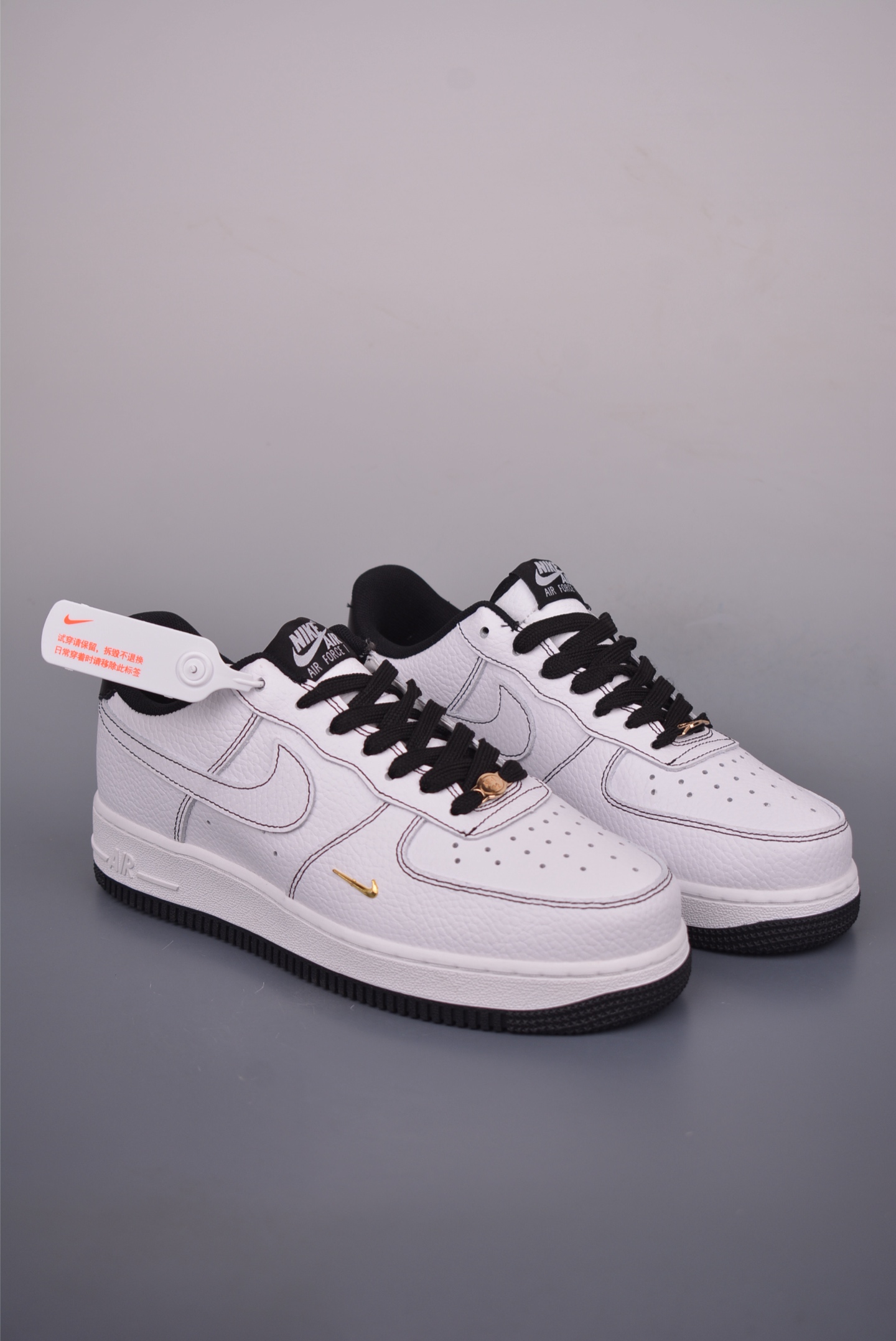 Nike Air Force 1 Low White/Black Leather Sneakers - Iconic Style and Comfort 2 i1754430558962 6791 0 0