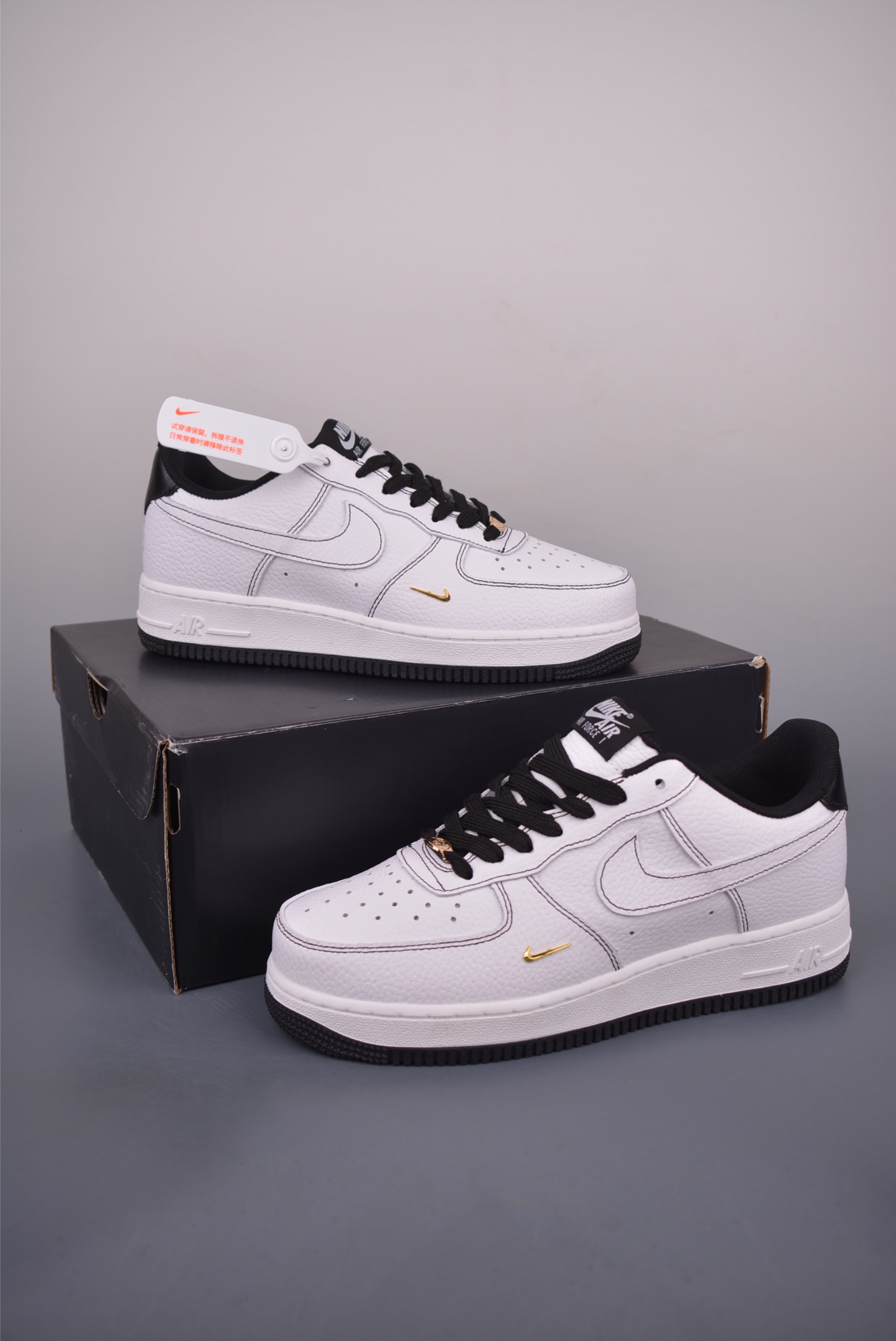 Nike Air Force 1 Low White/Black Leather Sneakers - Iconic Style and Comfort 6 i1754430560968 3879 0 4
