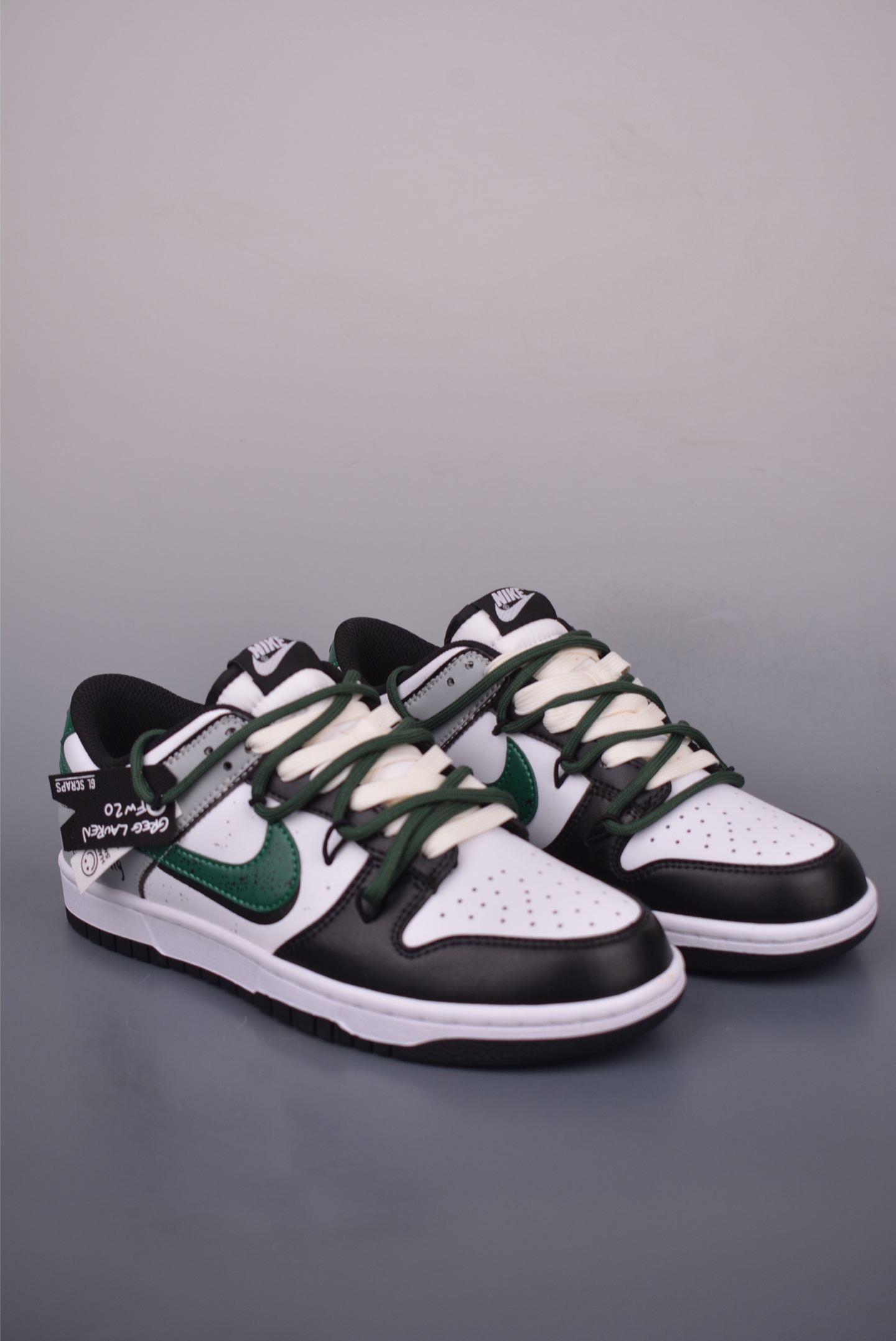 Nike SB Dunk Low Gray Black Green Deconstructed Lace-Up Sneakers 1 i1754432504274 8095 0 0