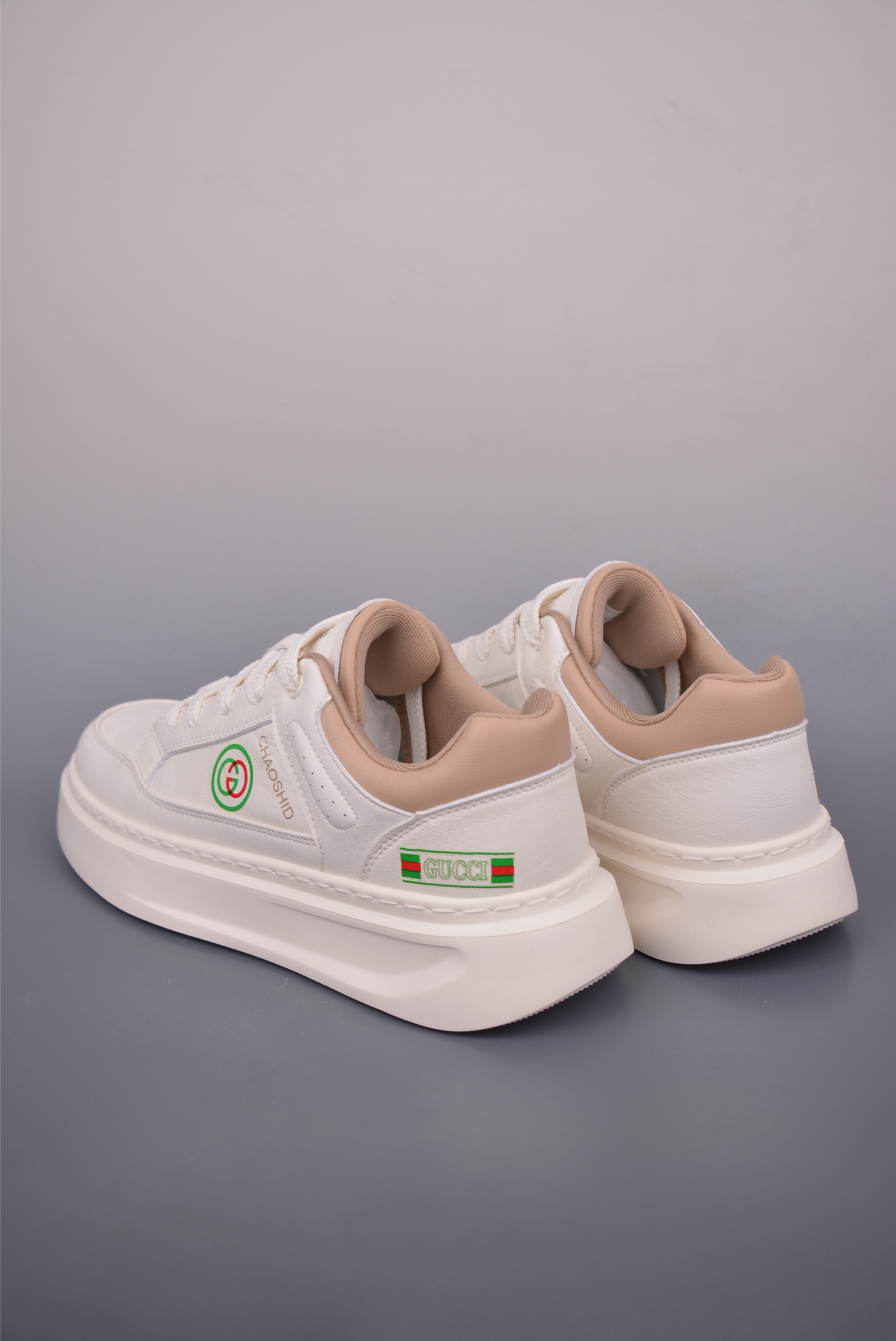 Gucci Men's White Leather Sneakers with Iconic Geometric Pattern, Sizes 39-44 2 i1754521359545 2810 0 1