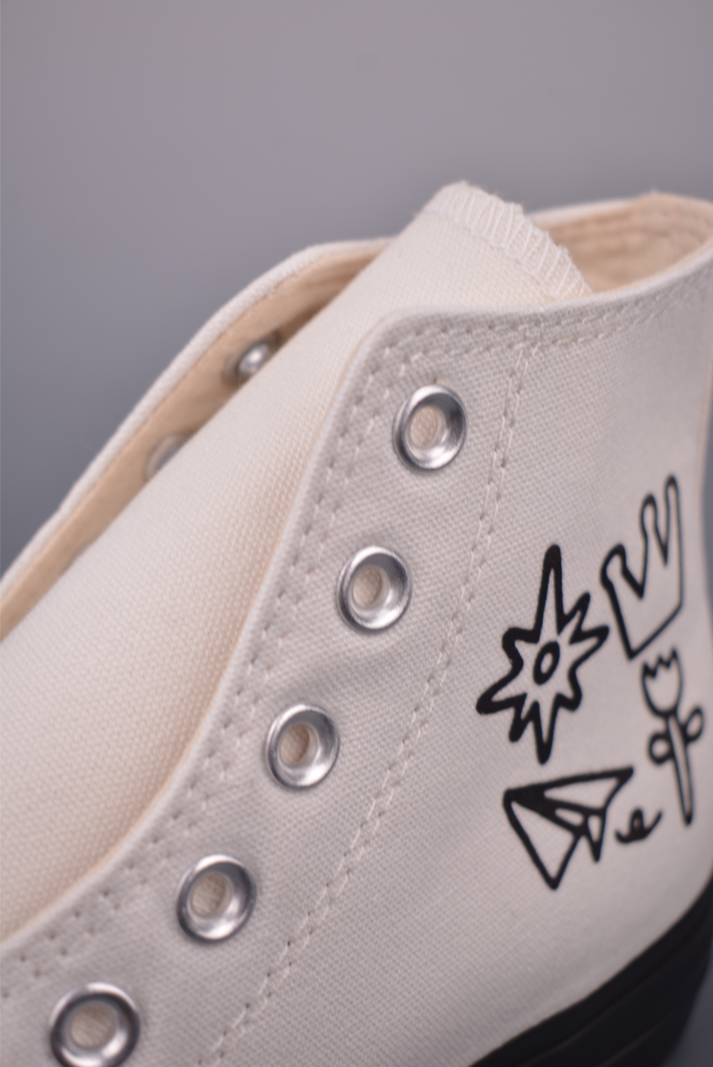 Converse All Star Lift High Top Platform Sneaker - White/Black, Crown and Airplane Print 7 i1754774340334 9899 0 6
