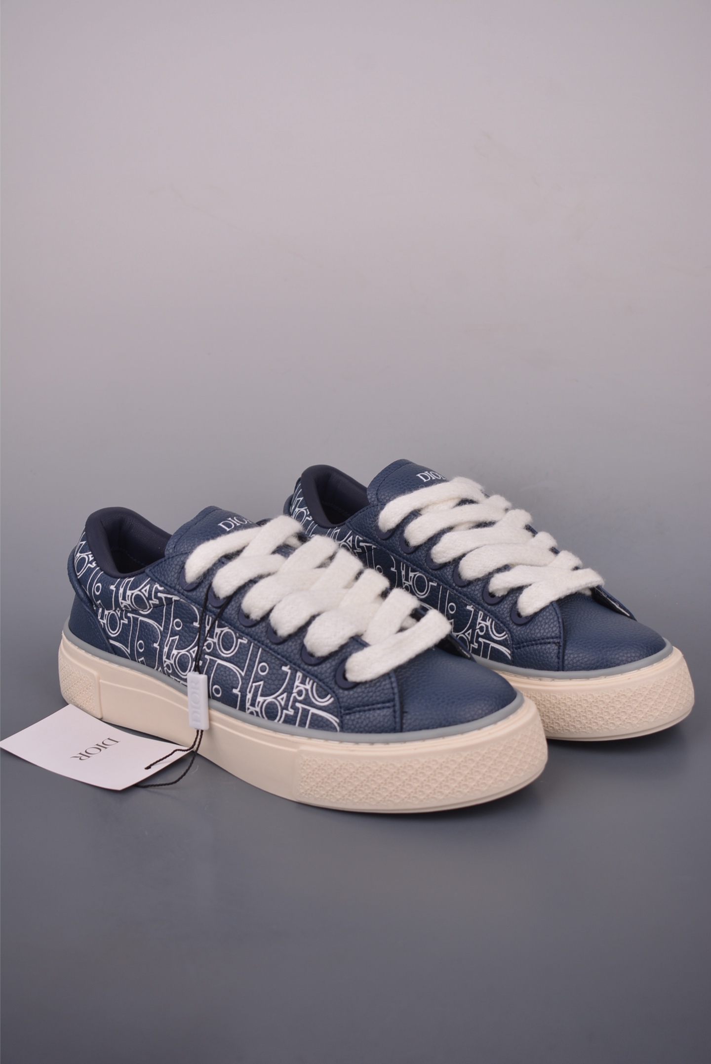 Dior B27 Blue Leather Sneakers with Iconic CD Design, Casual and Stylish 2 i1754820497232 2567 0 0