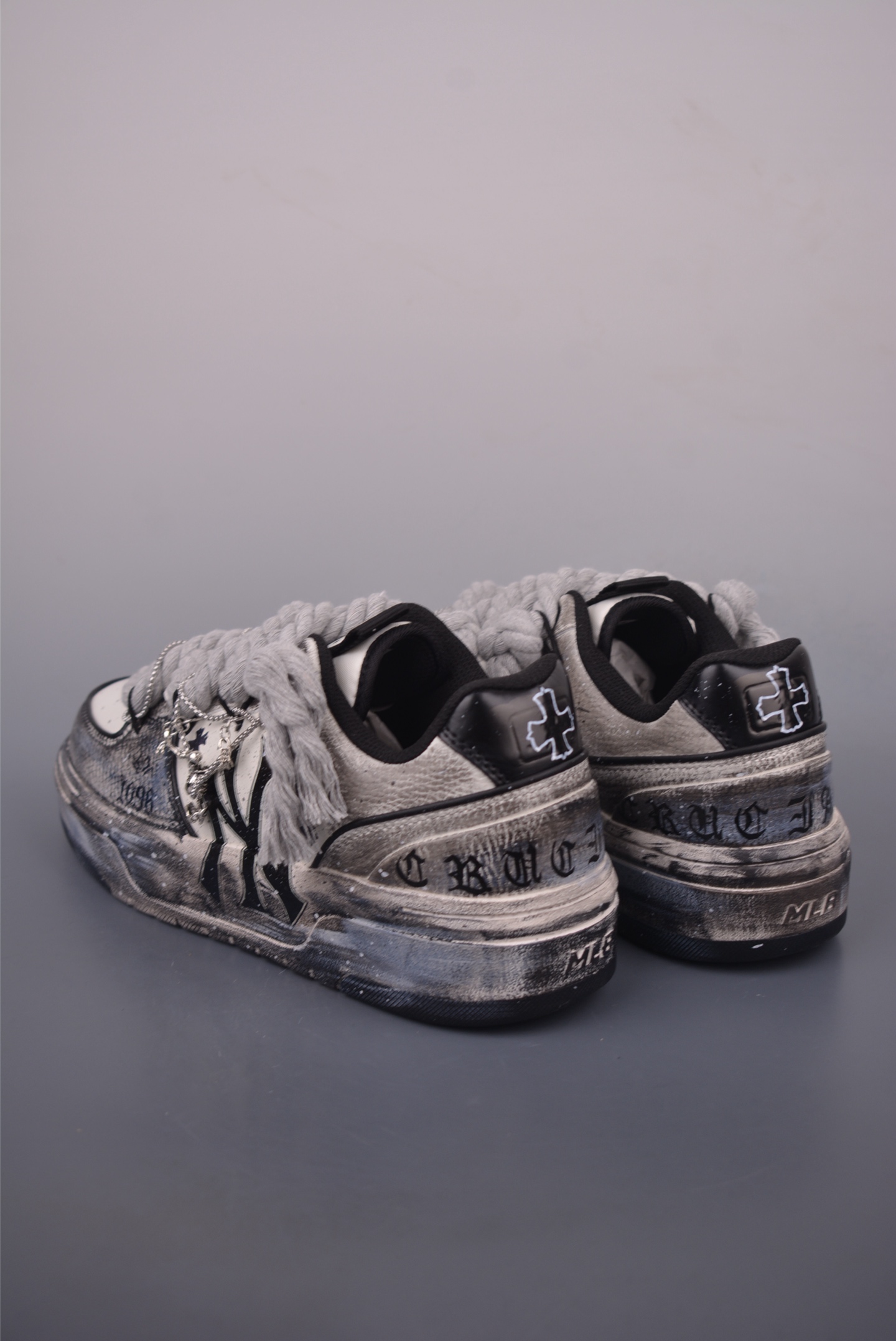 MLB NY Yankees Chunky Sneakers Graffiti Deconstructed Lace-Up Platform Shoes 2 i1754945362049 1663 0 1