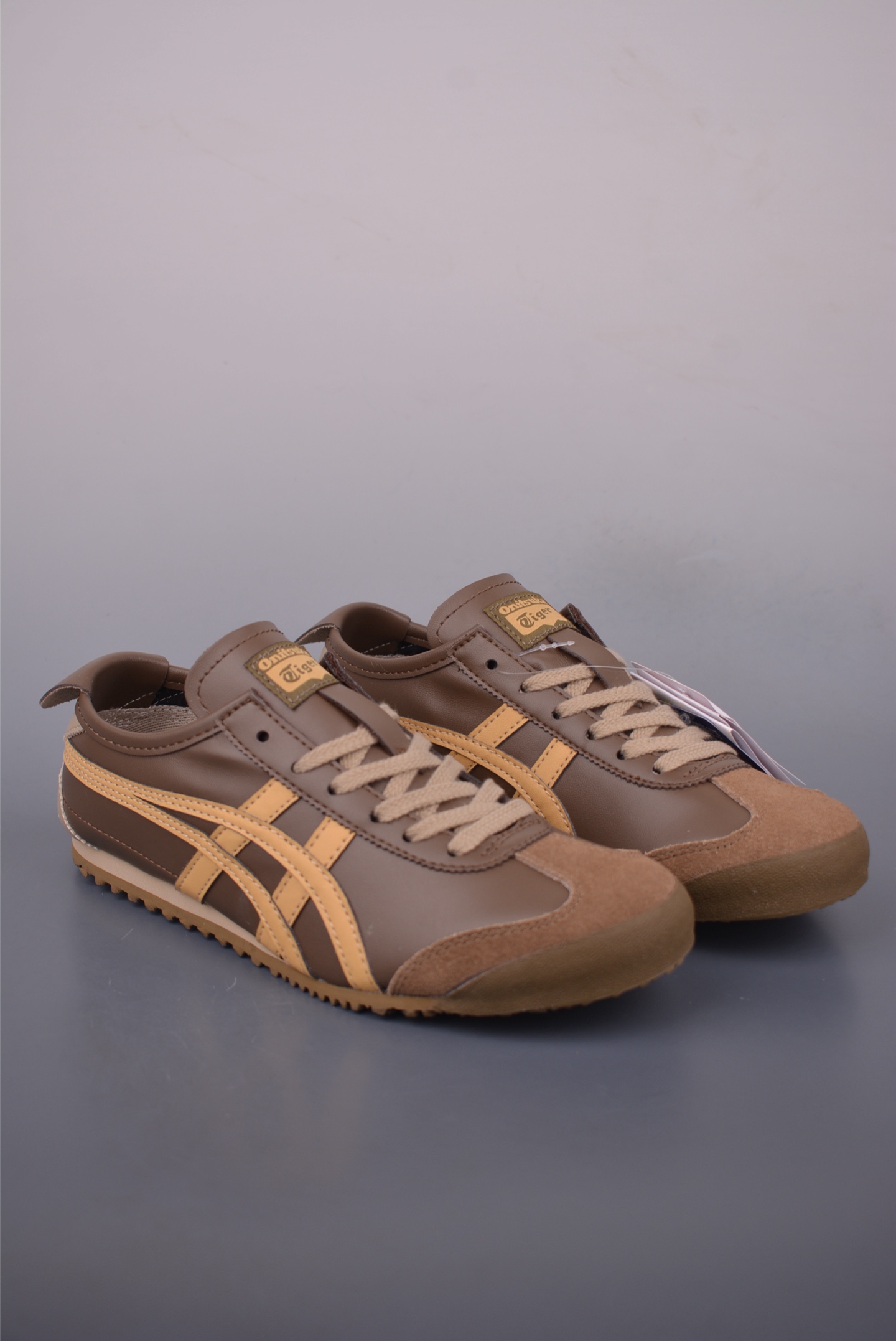 Onitsuka Tiger Mexico 66 Slip-On Shoes - Brown Leather with Suede Accents 2 i1755035634595 8010 0 0