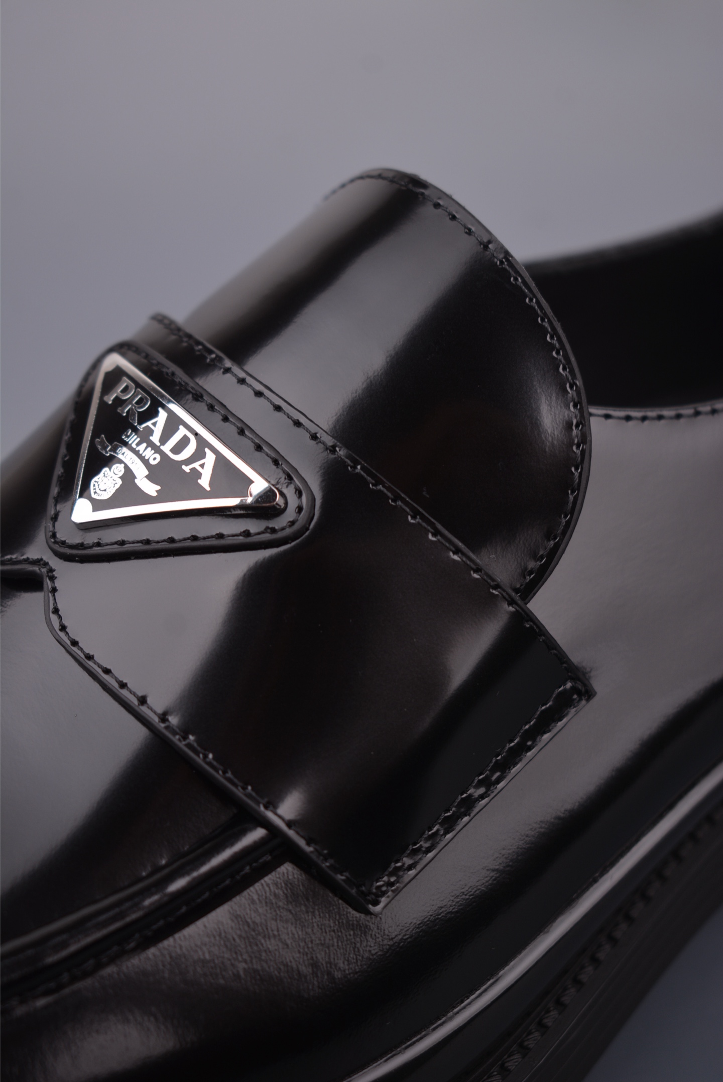 Prada Black Leather Loafers Chunky Shoes with Logo Accent, Size 35-45 7 i1755036525564 1922 0 6