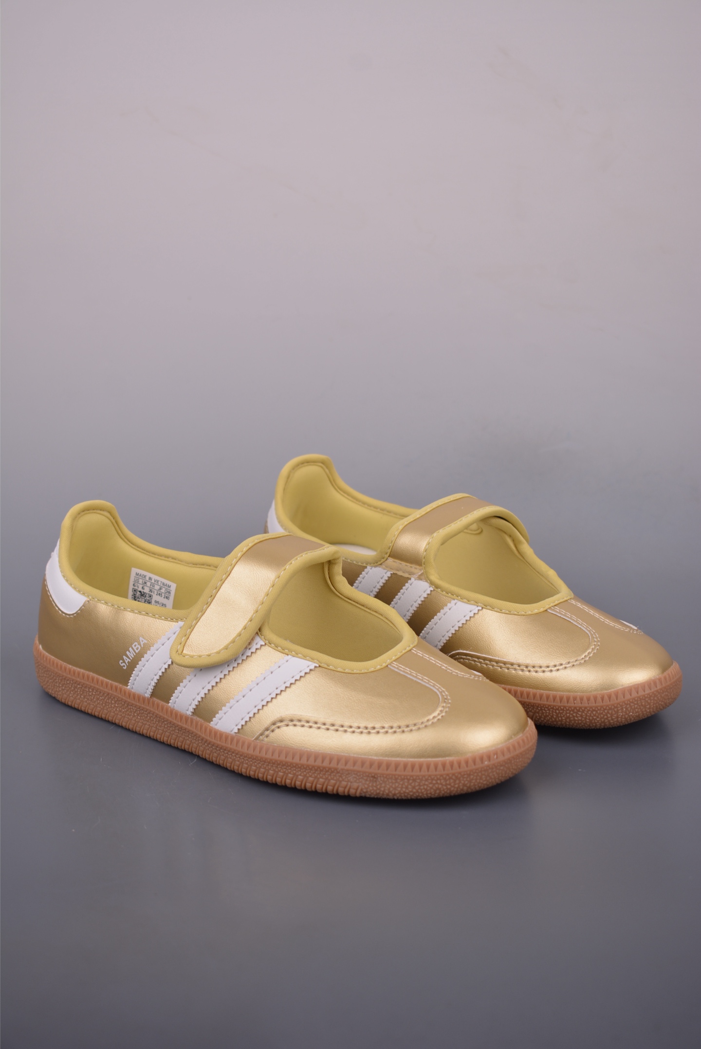 Adidas Samba Jane W Mary Jane Shoes - Gold Leather Upper with Stripe Design 2 i1755116529534 3147 0 0
