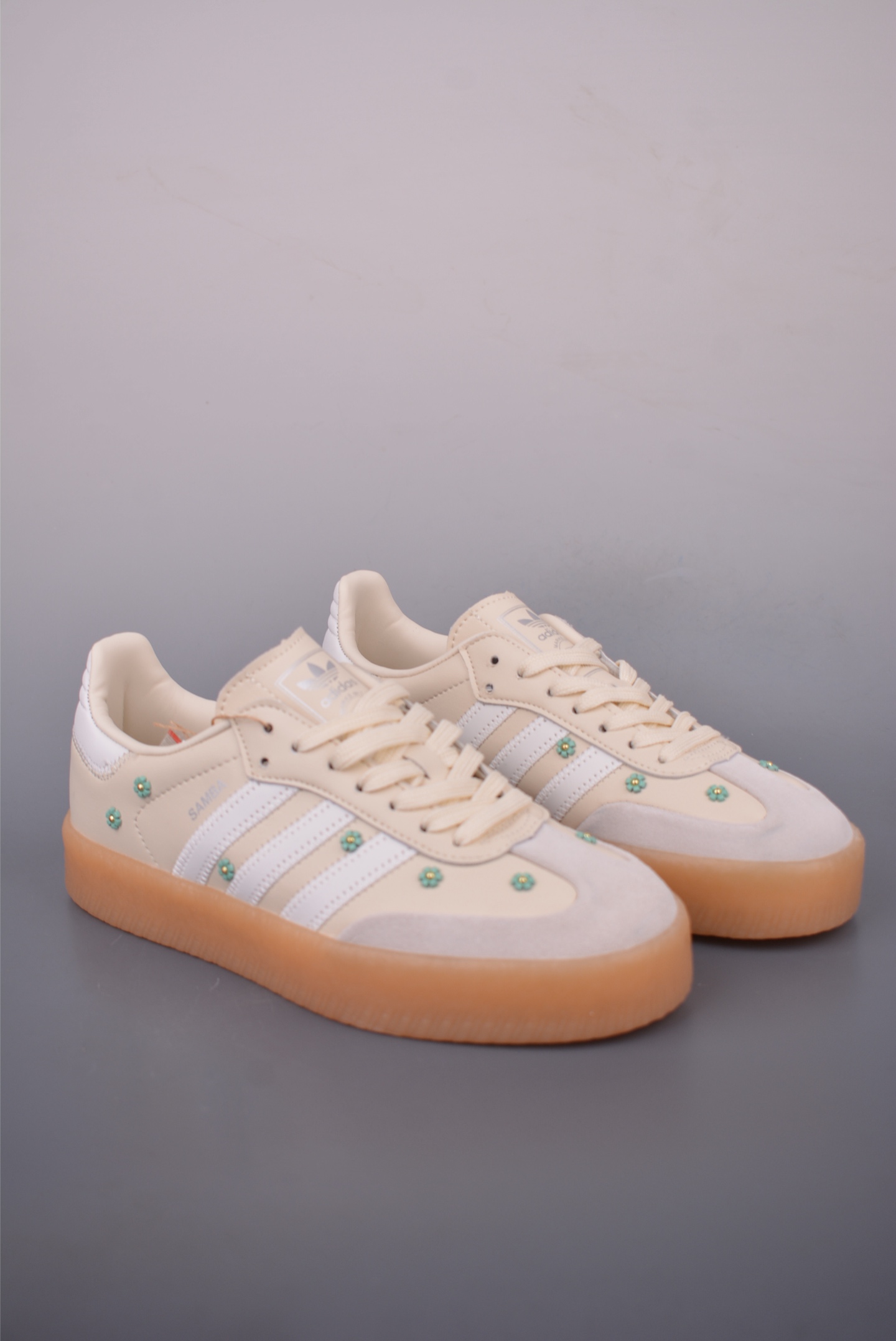 Adidas Samba Valentine's Day Cream White Floral Platform Sneakers Casual 2 i1755116574463 2752 0 0