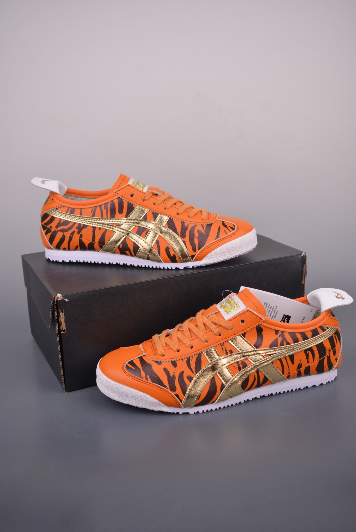 Onitsuka Tiger Mexico 66 Slip-On Sneakers - Orange Tiger Print, Gold Accents 5 i1755294910637 9216 0 4