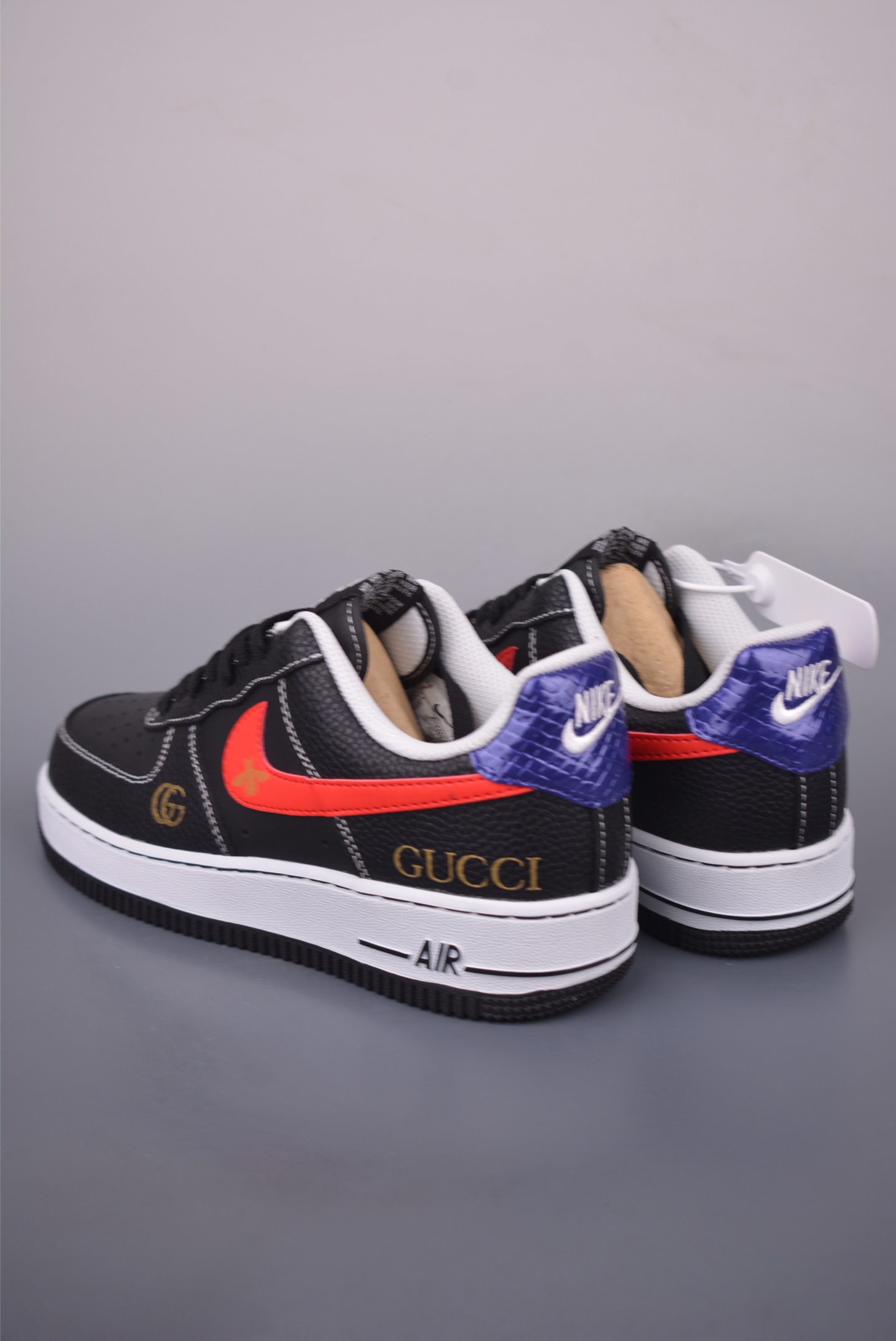 Nike Air Force 1 Low Gucci Custom Black Leather Honeycomb Cushioning AH8462 3 i1755642177901 4215 0 1