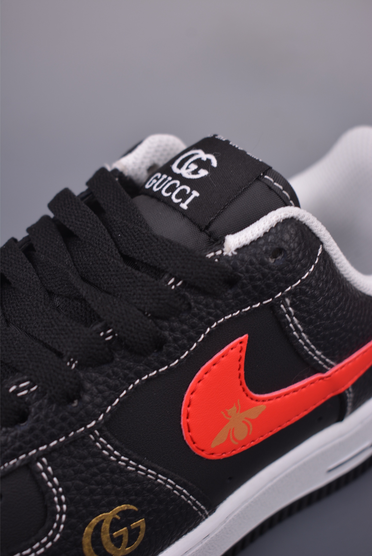 Nike Air Force 1 Low Gucci Custom Black Leather Honeycomb Cushioning AH8462 8 i1755642177901 5651 0 6