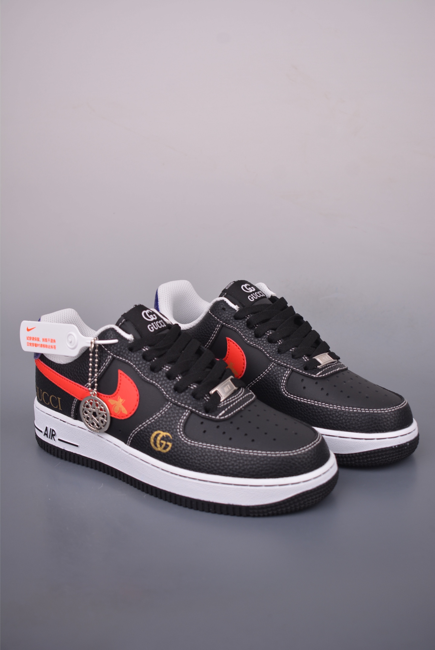 Nike Air Force 1 Low Gucci Custom Black Leather Honeycomb Cushioning AH8462 2 i1755642179653 8167 0 0
