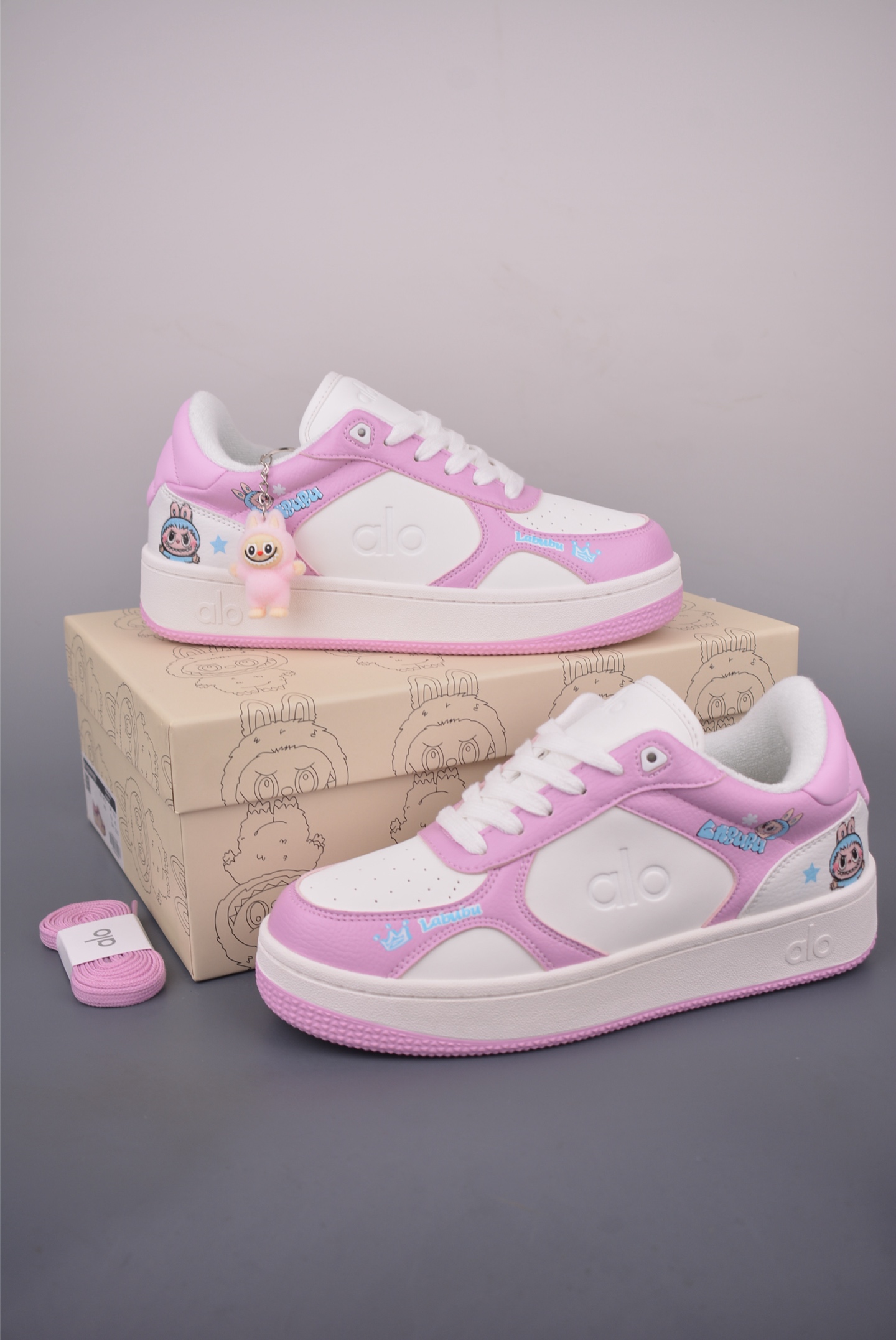 Alo Yoga Recovery Mode LABUBU Collab Low-Top Sneakers - Pink/White, Comfortable 5 i1755642423606 8147 0 4