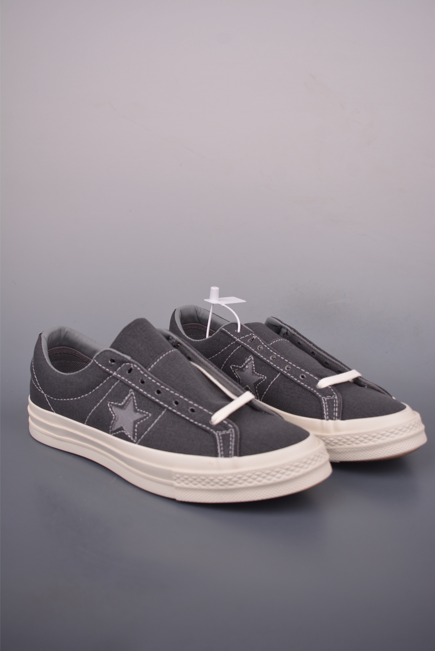 Converse One Star Low Top Black/Grey Canvas Sneakers with Distressed Details 1 i1755727560079 3193 0 0