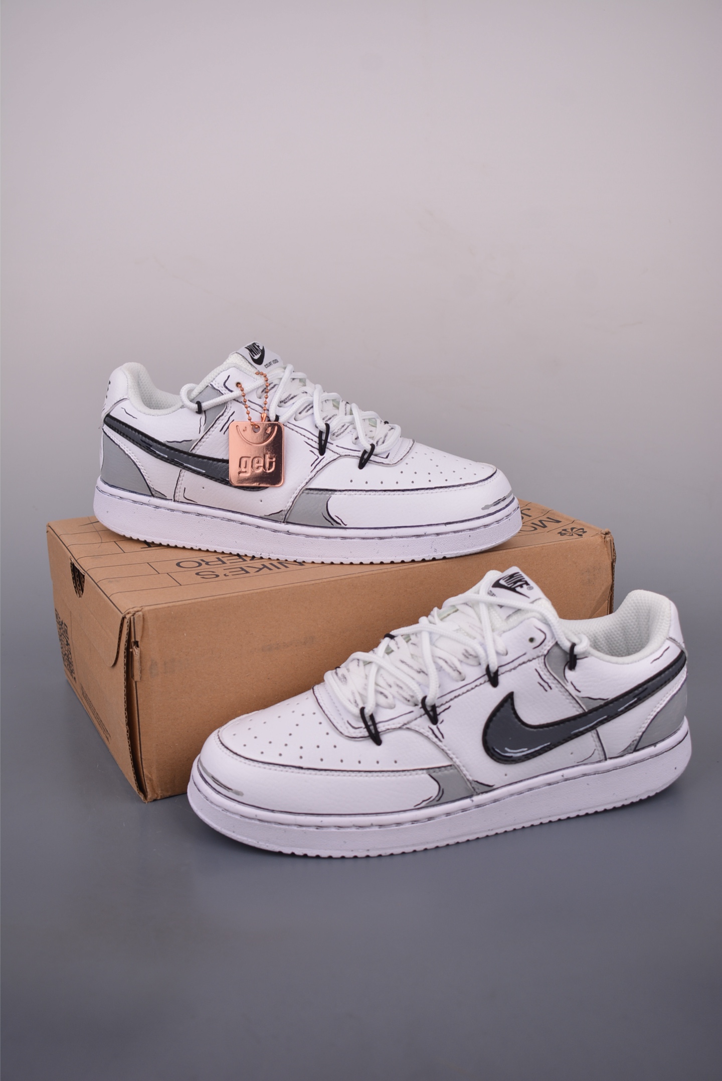Nike Court Vision Low Hand-Painted Graffiti Sneakers - Versatile and Breathable 6 i1755900522514 8599 0 4